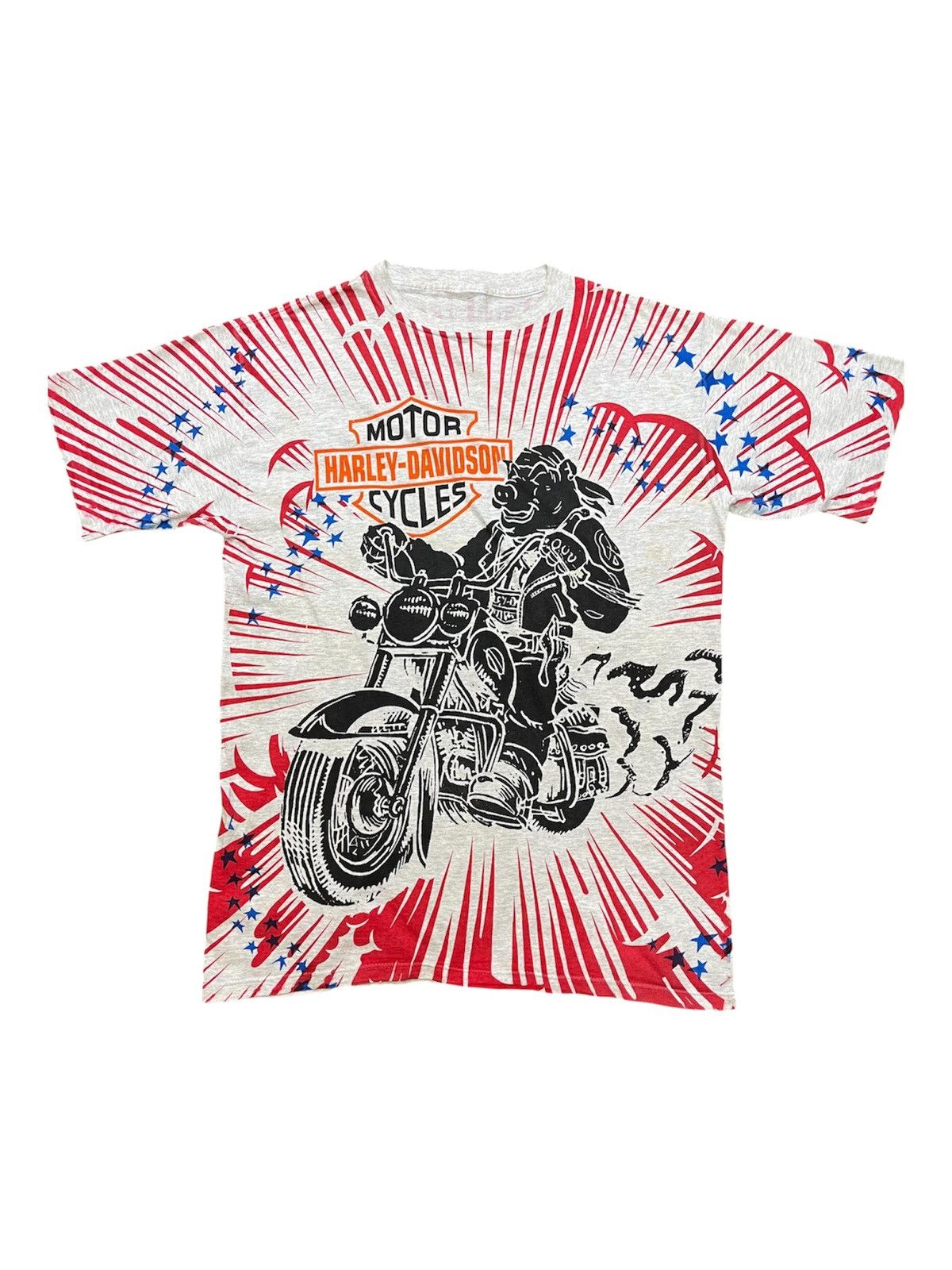 Harley Davidson × Vintage RARE VINTAGE HARLEY DAVIDSON ALL OVER PRINT 90s TEES Size US XL / EU 56 / 4 - 1 Thumbnail
