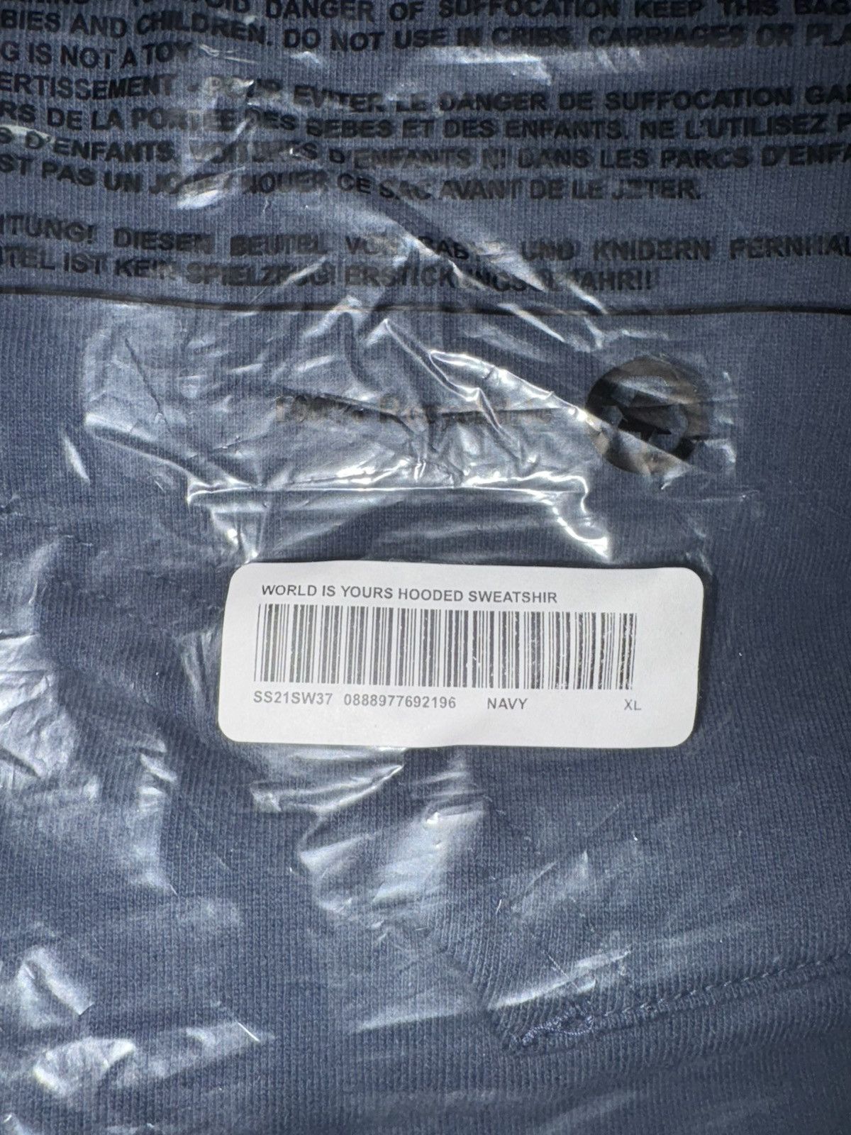 Supreme Supreme World Is Yours Hooded Sweatshirt Navy Size US XL / EU 56 / 4 - 2 Thumbnail