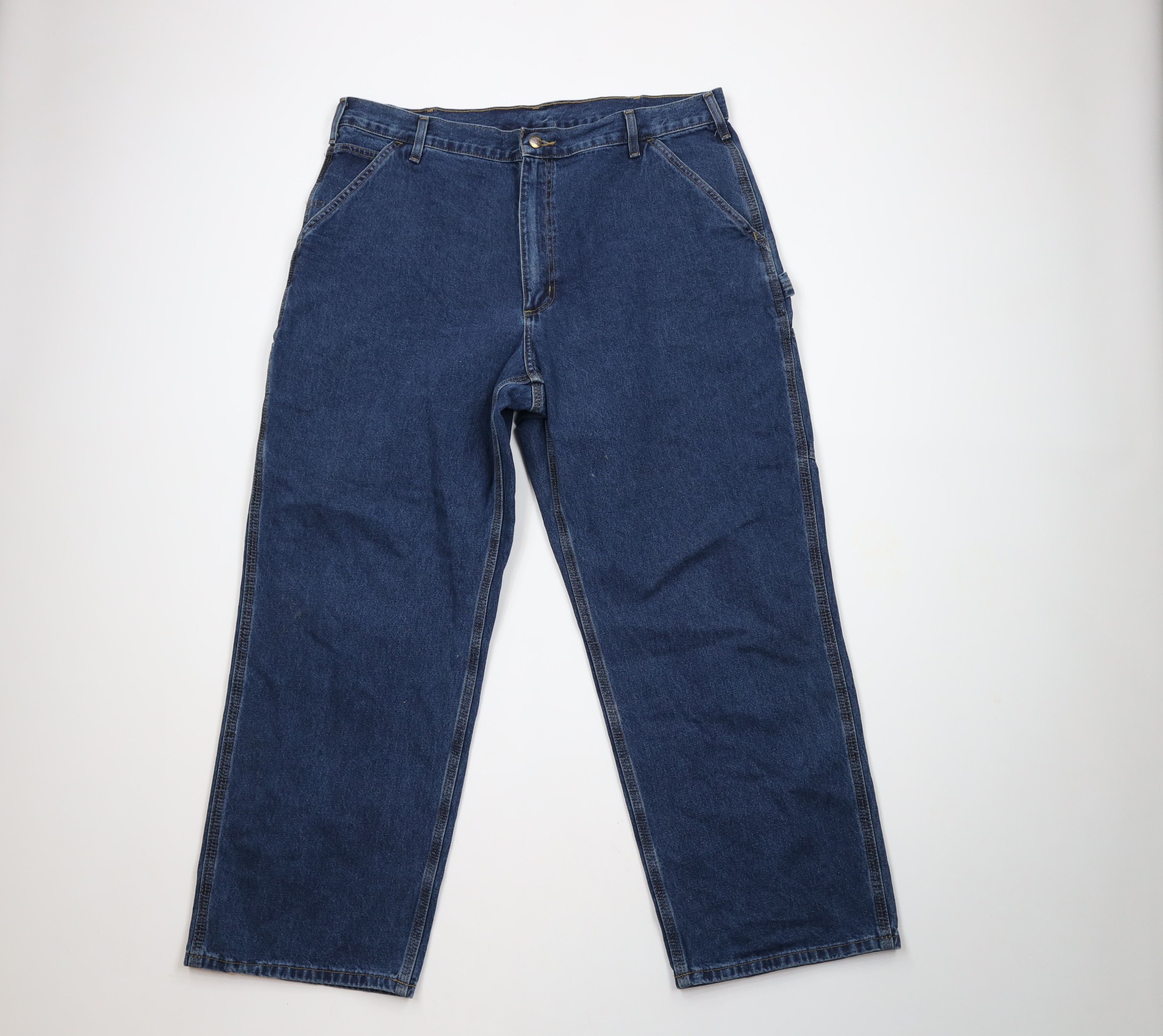 Carhartt × Vintage Vintage Carhartt Spell Out Wide Leg Dungaree Denim Jeans Size US 40 / EU 56 - 1 Thumbnail