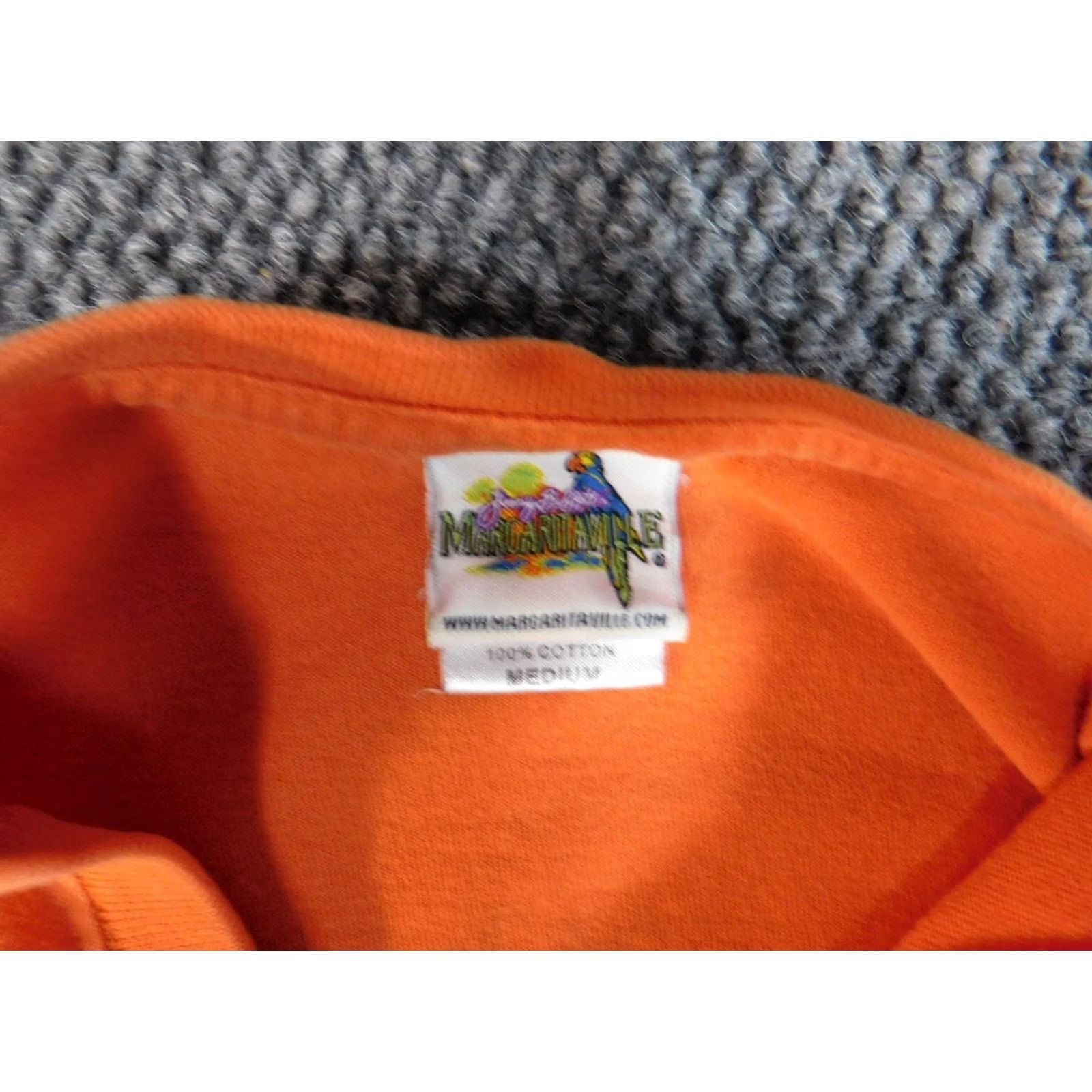 Vintage Margaritaville Mens T-Shirt Orange Short Sleeve Henley Cotton Spandex Logo Parrot Classic 90s? No, not applicable (remove). Size US M / EU 48-50 / 2 - 7 Thumbnail