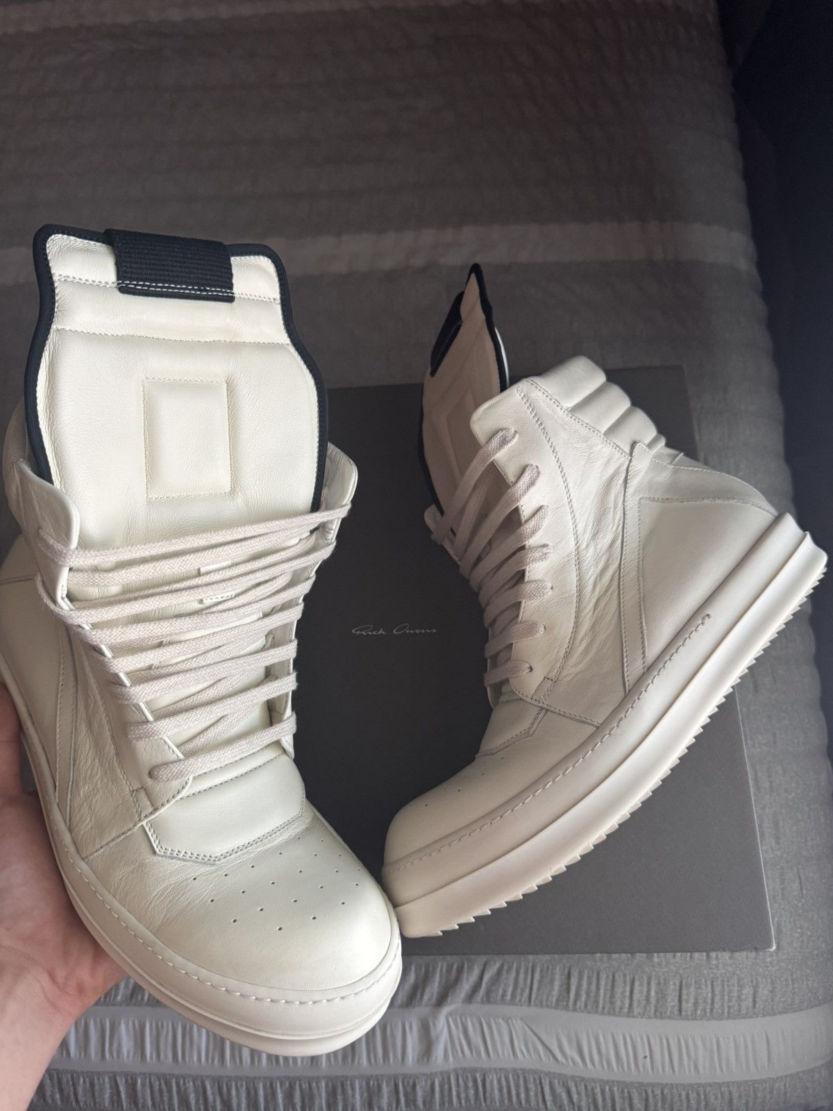 Rick Owens Rick Owens White Geobasket Size US 8 / EU 41 - 1 Thumbnail