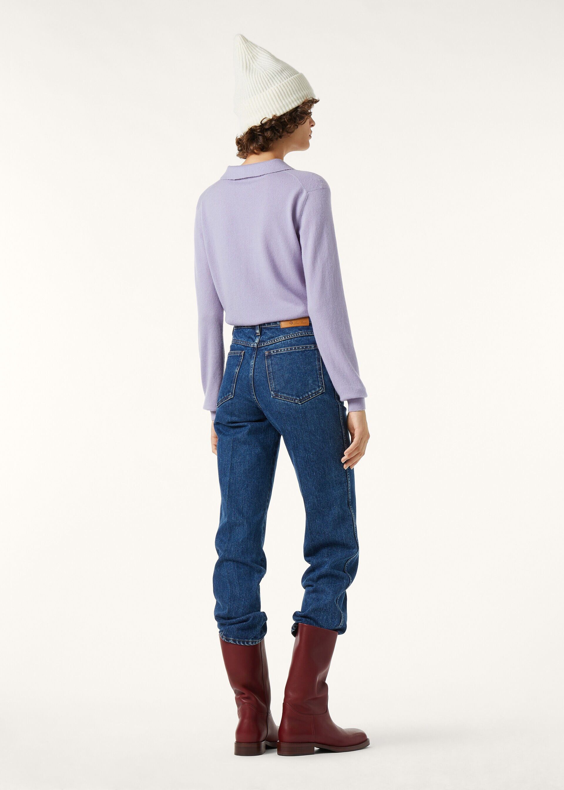 Loro Piana os11x0426 FAQ9446 Sergio Polo Shirt in Iced Violet Size XS / US 0-2 / IT 36-38 - 5 Thumbnail