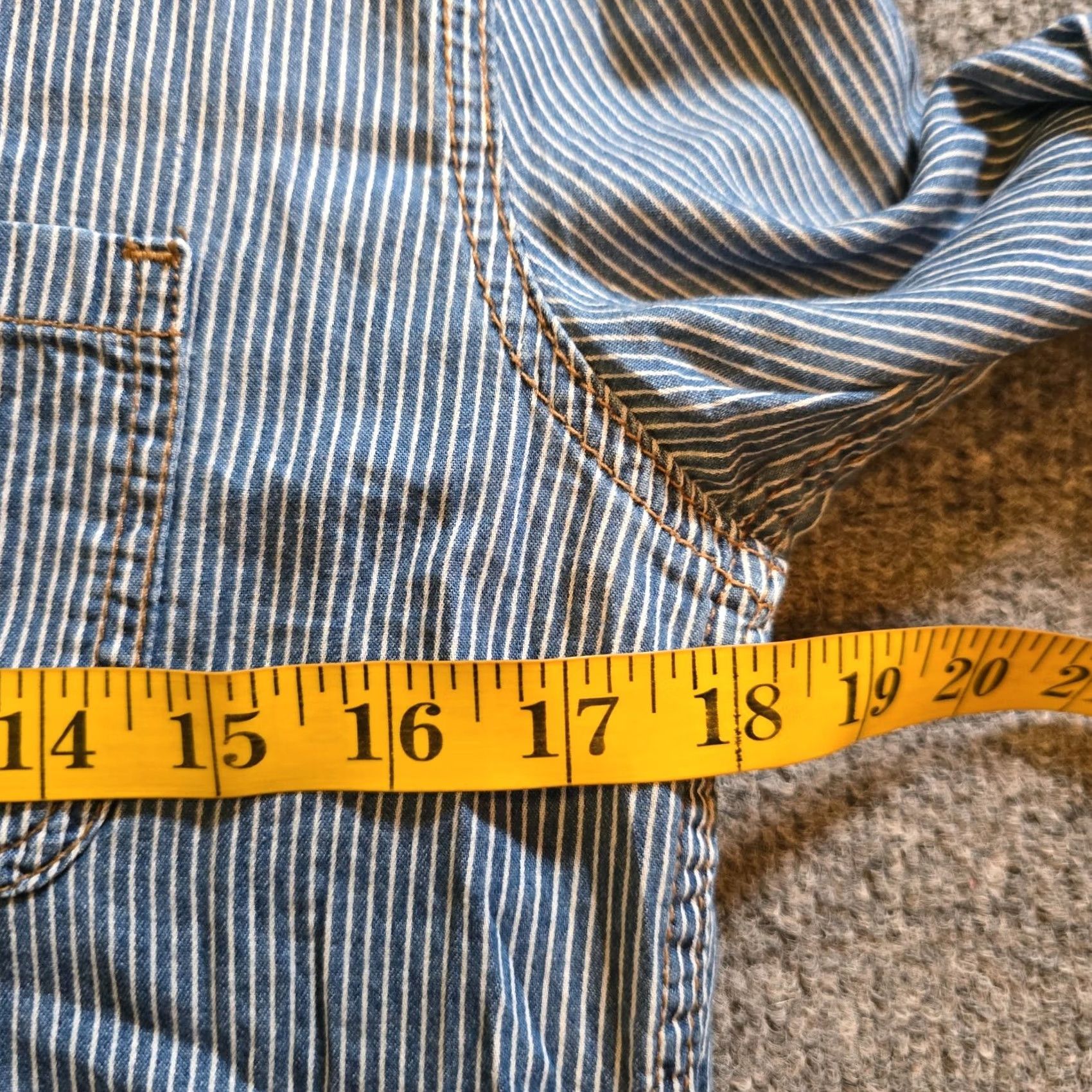 Vintage Seven Jeans Top Womens Size Small Blue White Striped Chambray Button Up Casual Shirt S Blue Striped Chambray Button Up Womens Mens? No Size S / US 4 / IT 40 - 6 Thumbnail
