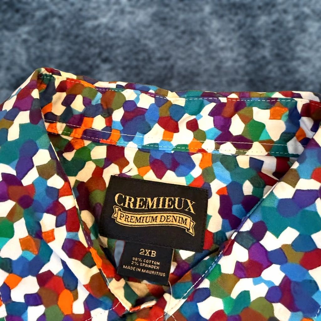 Cremieux Cremieux Premium Denim Button Up Mens 2XB Multicolor Geometric Stretch Shirt NWT Size US XXL / EU 58 / 5 - 1 Thumbnail