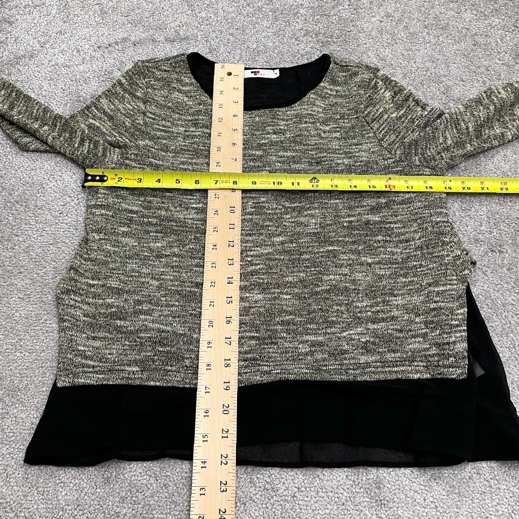 Vintage TEMT Shiny Combo Sweater Blouse Womens M Brown Black Round Neck Casual Knit Size M / US 6-8 / IT 42-44 - 7 Thumbnail