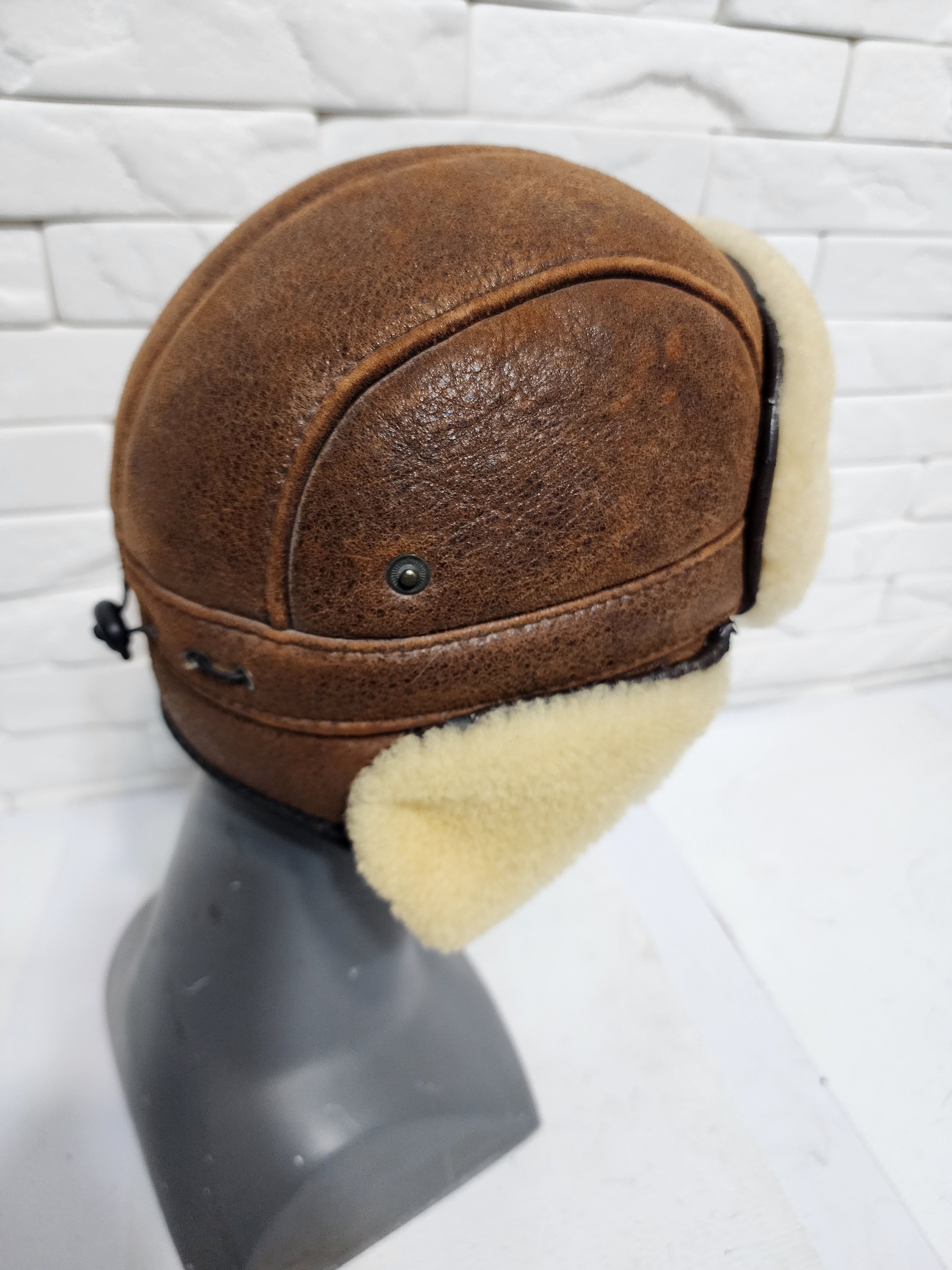 Furla Men's Warm Fur Hat. Brown Sheep Fur Hat. Size ONE SIZE - 6 Thumbnail