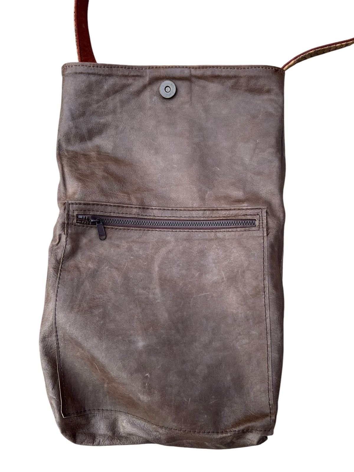 Leather Vintage Unknown Japan Brand Patina Python Skin Leather Bag Size ONE SIZE - 22 Thumbnail