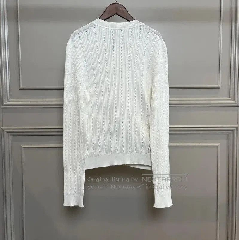 Balmain Balmain White Textured Knit Cardigan for Women . Size XL / US 12-14 / IT 48-50 - 2 Thumbnail