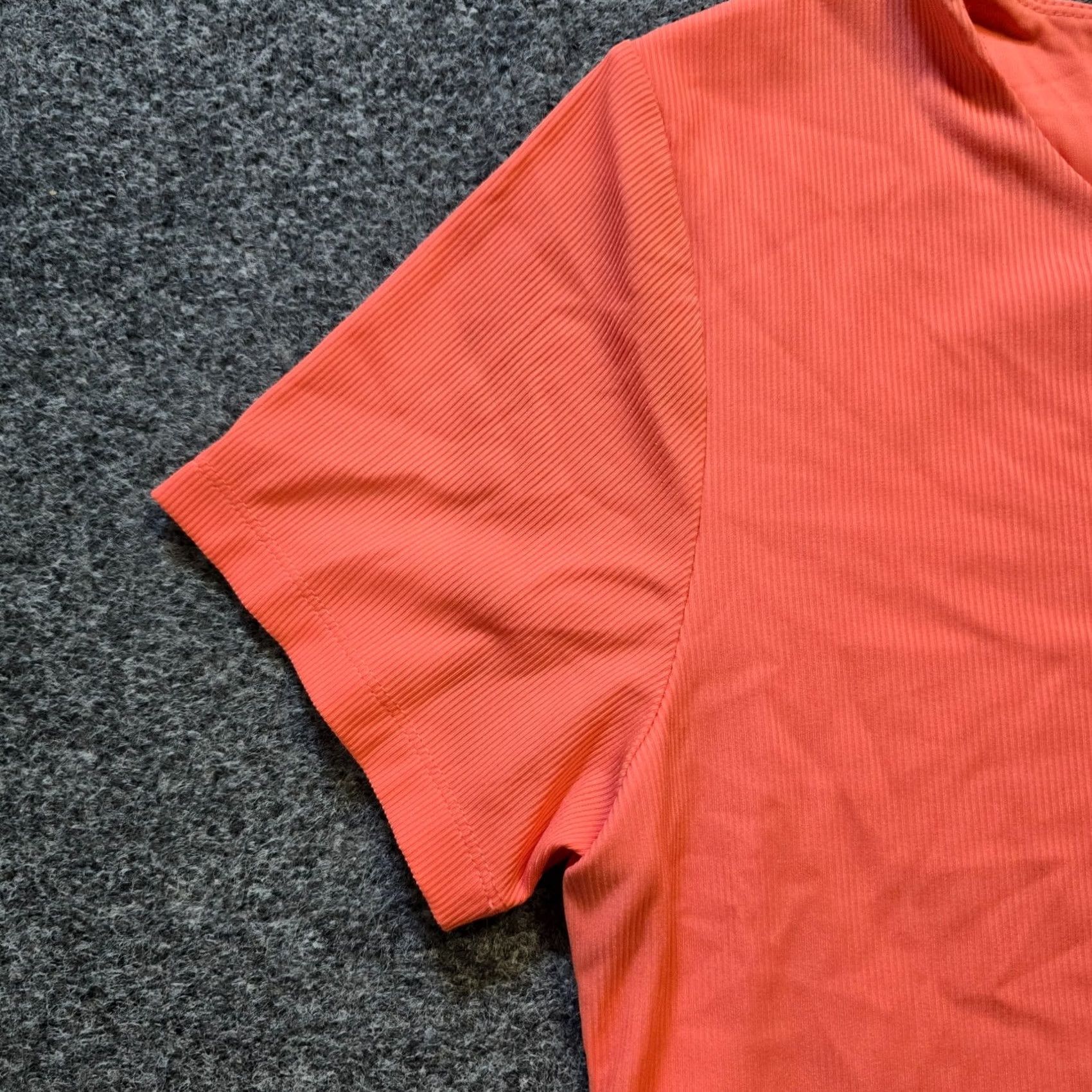 House of Harlow House Of Harlow Bodysuit Womens XL Orange Ribbed Short Sleeve Capsule Blouse Knit Nylon Round Neck Snap Closure Casual Women St retch Size XL / US 12-14 / IT 48-50 - 4 Thumbnail