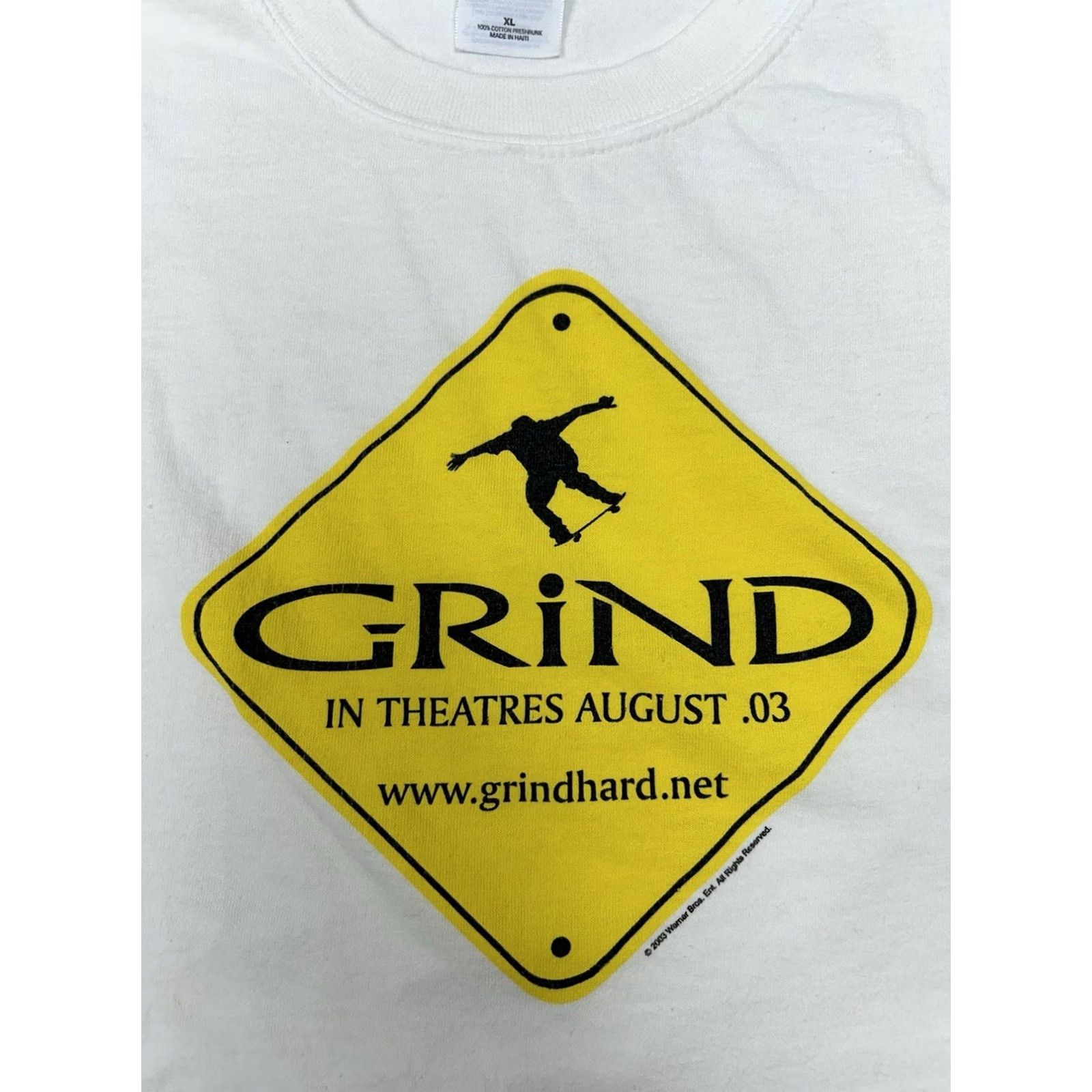Gildan VINTAGE Grind Movie 2003 Skate Skateboarding Promo Tee XL White Size US XL / EU 56 / 4 - 4 Thumbnail