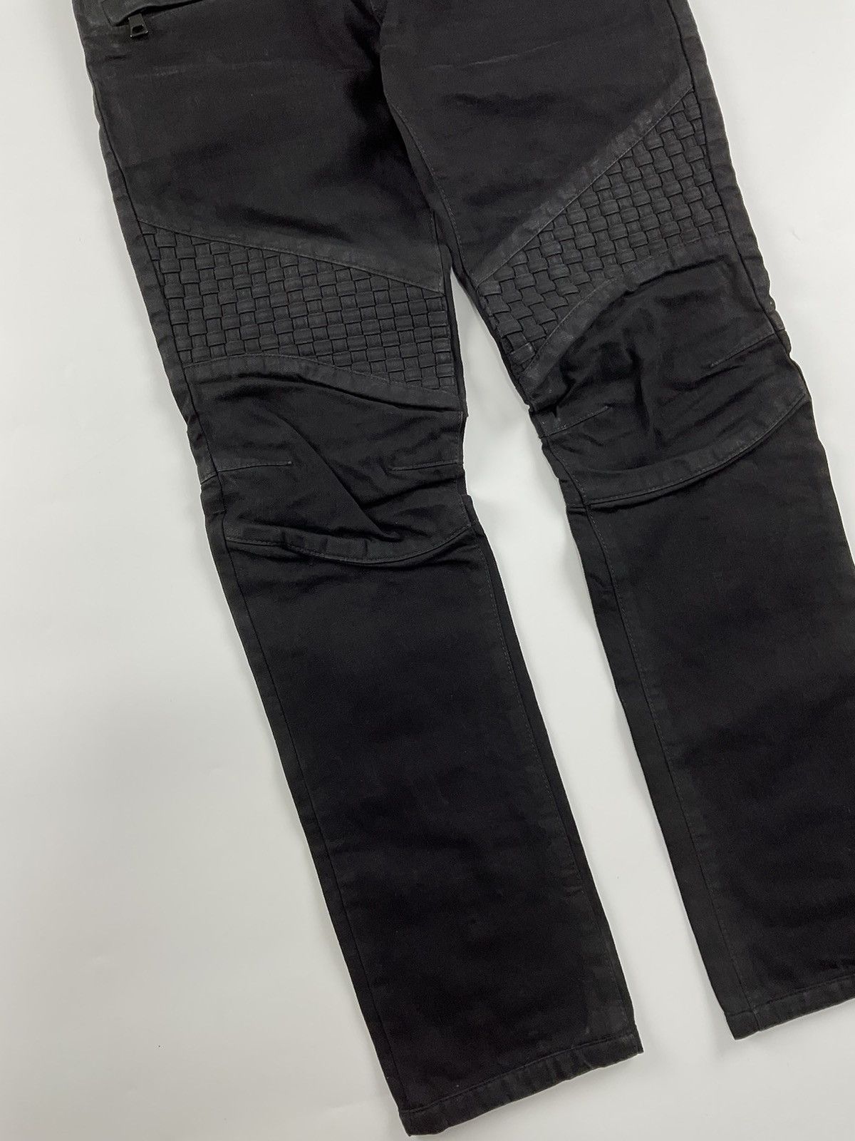 Balmain Balmain Basket Weave Biker Jeans Size US 29 - 4 Thumbnail