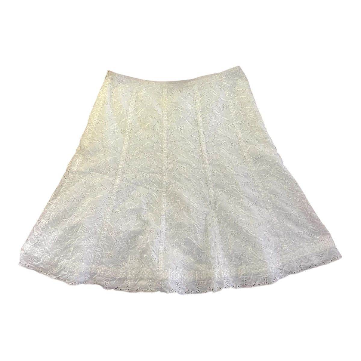 Nygard Nygard Collection skirt Womens Sz 10 White embroidery Lined Size 32" / US 10 / IT 46 - 3 Thumbnail