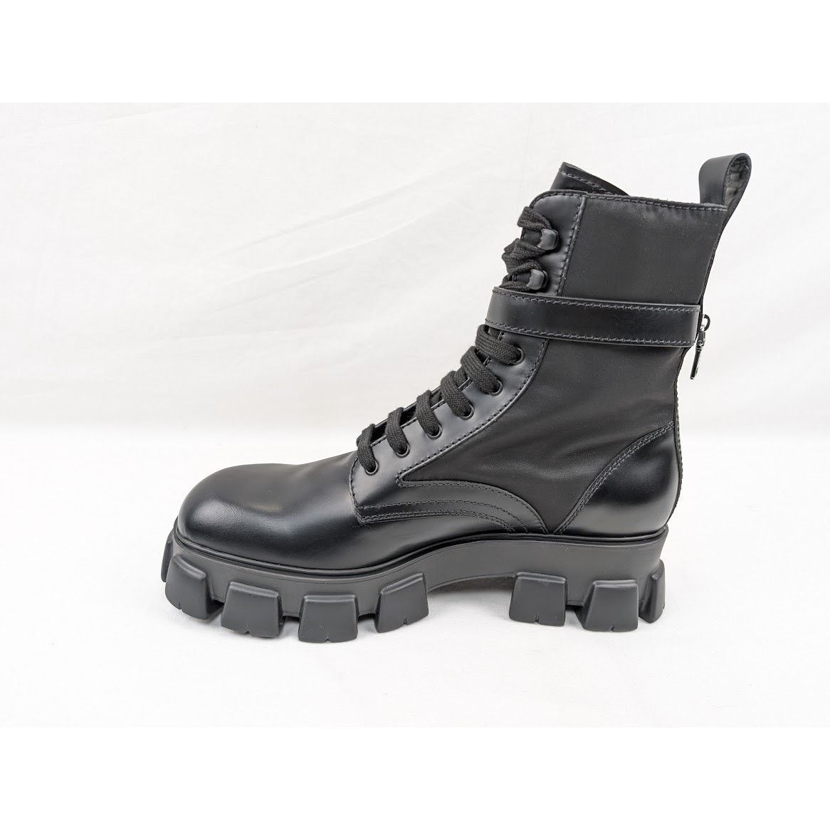 o1rshd1 Strapped Pouch Combat Boots 13 Prada - 13.5 US