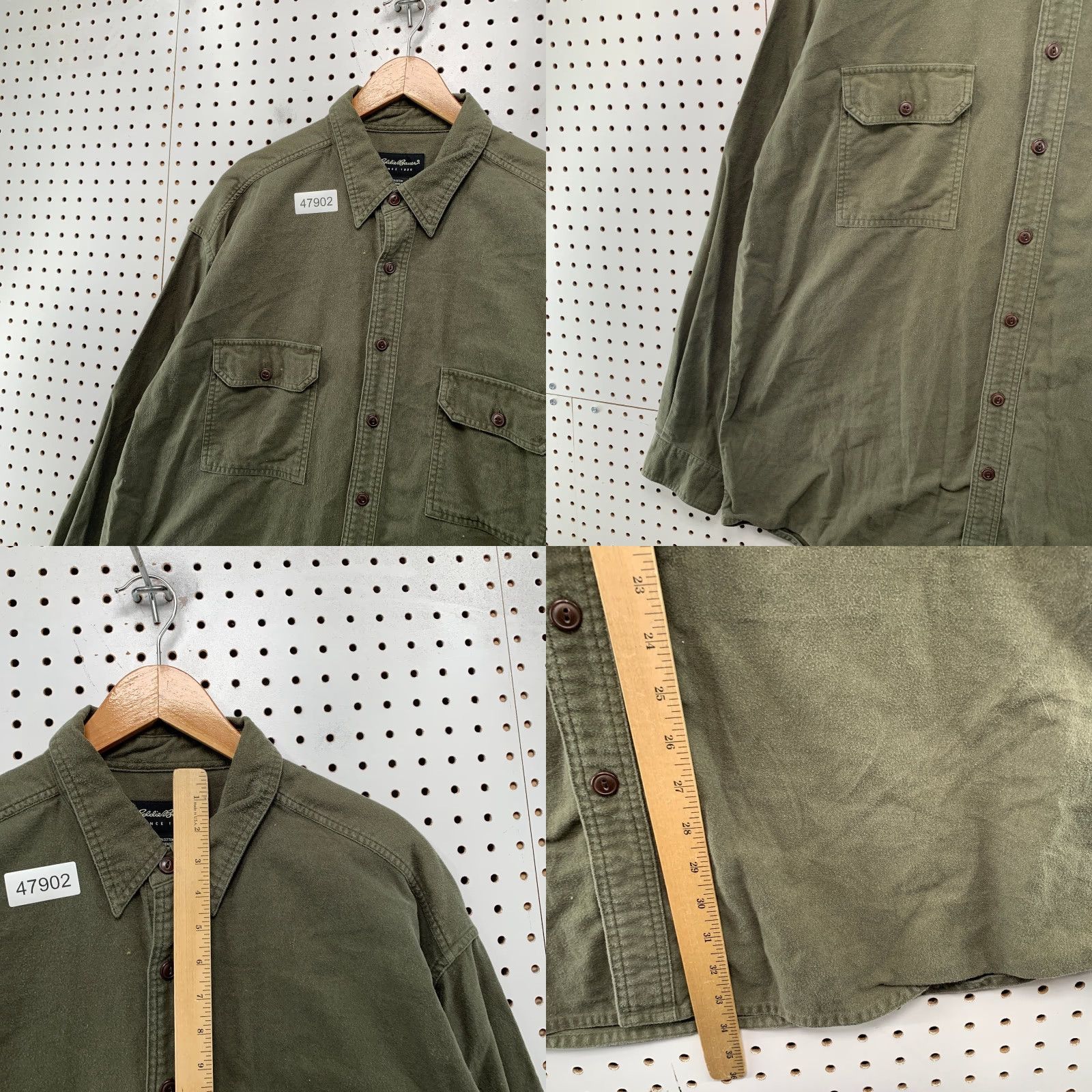Eddie Bauer Eddie Bauer Button-Up Shirt Mens XLT Olive Green Long Sleeve Chamois Button-Down Collar Big & Tall Size US XL / EU 56 / 4 - 8 Thumbnail