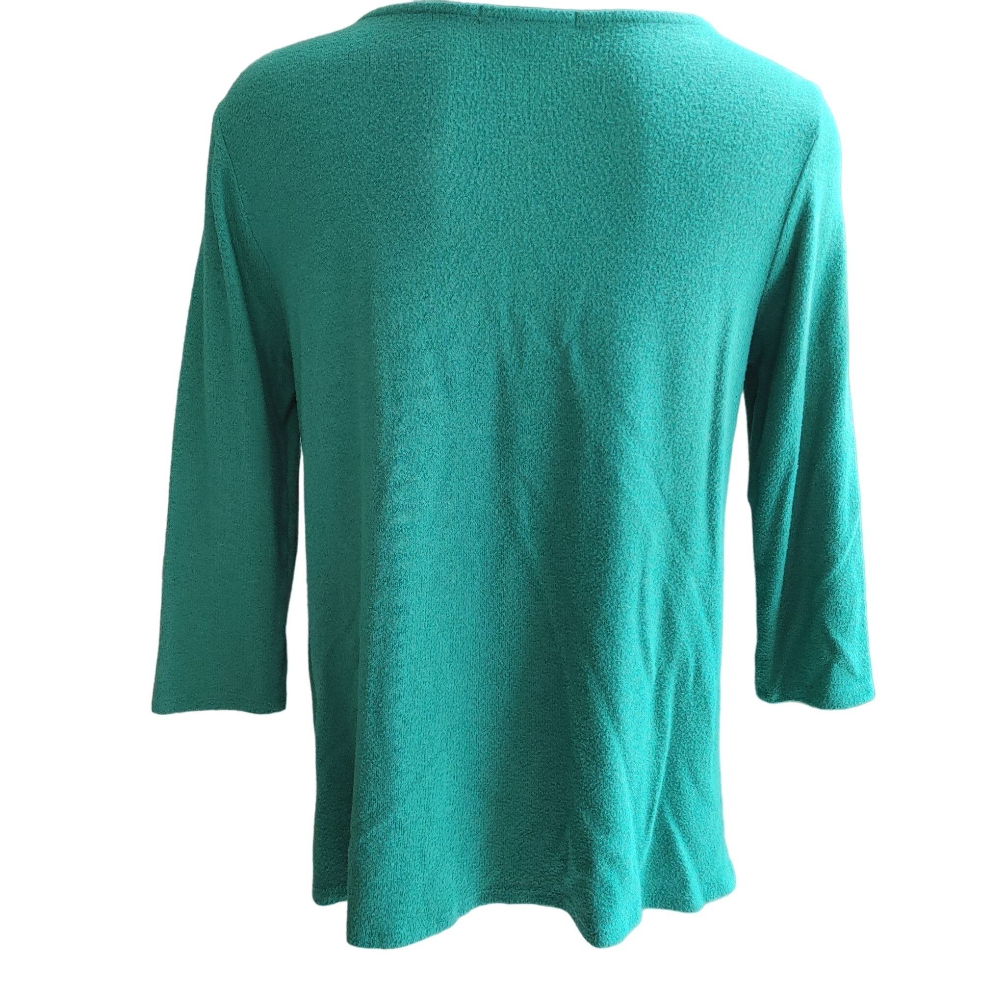 Other Gibson Womens Green 3/4 Sleeve Faux Front Tie Knot Size Peti Size M / US 6-8 / IT 42-44 - 2 Thumbnail