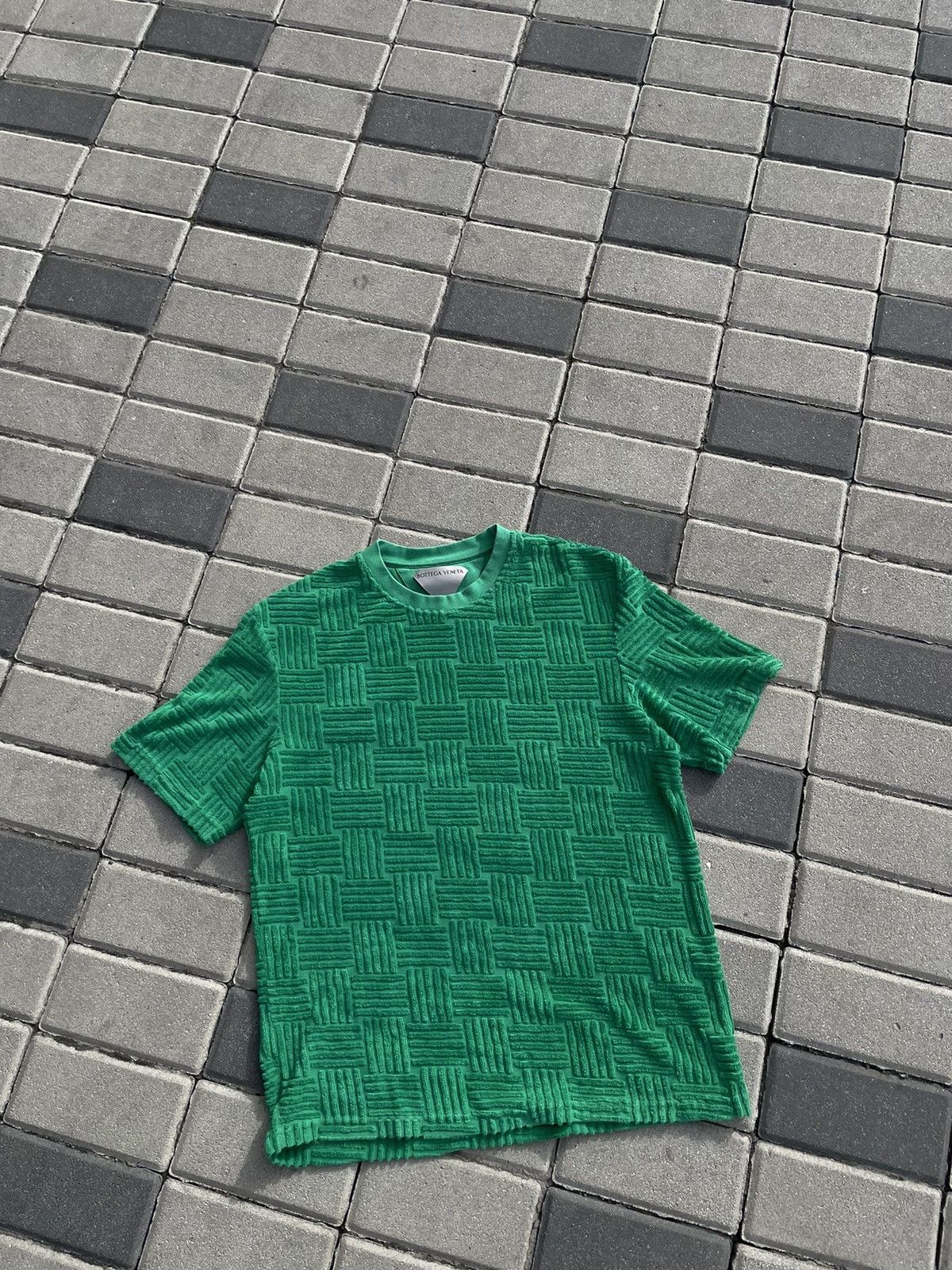 image of Avant Garde x Bottega Veneta Towel Tee Shirt in Green, Men's (Size Small)