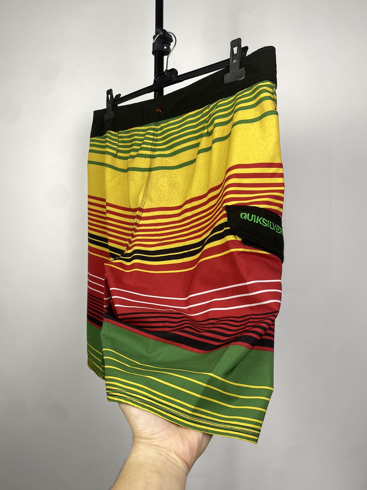 Quicksilver × Quiksilver × Vintage Rare Vintage Quiksilver Logo Nylon Shorts Y2K Size US 36 / EU 52 - 9 Thumbnail
