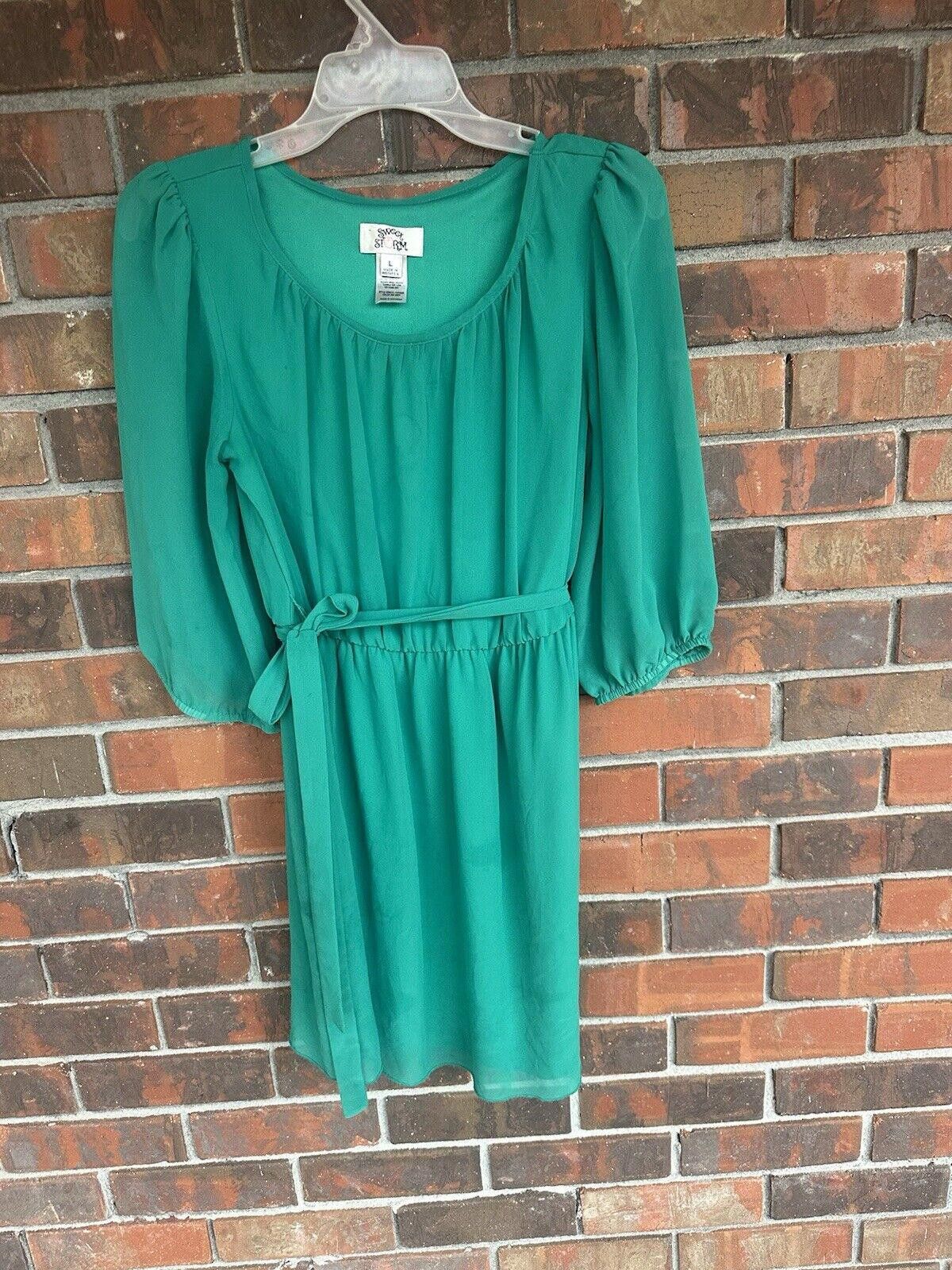 Designer Sweet Storm Mini Dress Size Large Green Size L / US 10 / IT 46 - 1 Thumbnail