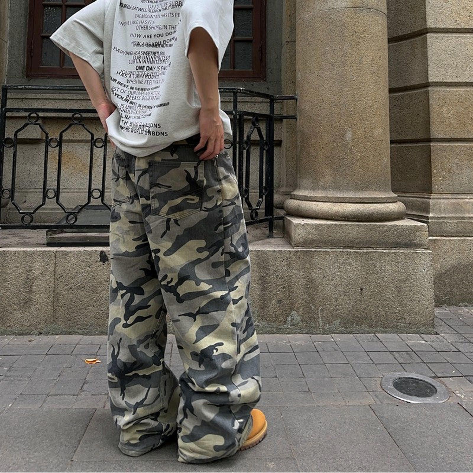 Vintage Camo Wide Leg Jeans – Baggy Workwear Fit Size US 32 / EU 48 - 4 Thumbnail