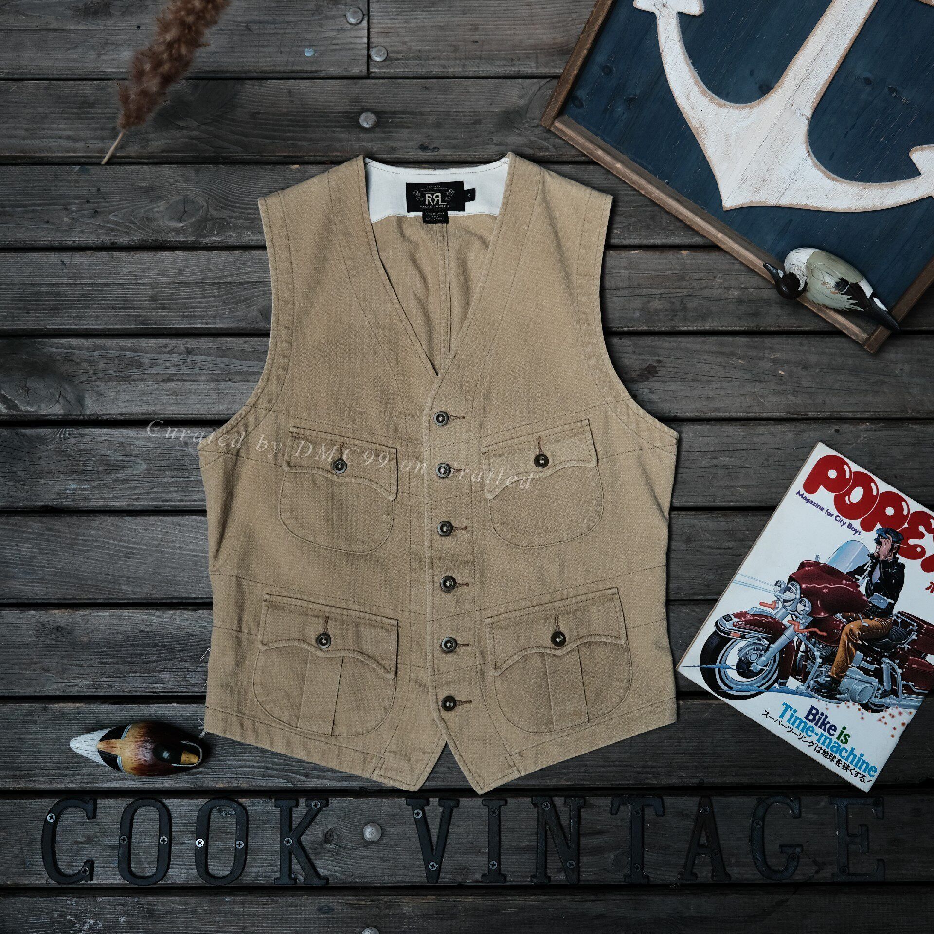 RRL Ralph Lauren RRL Vintage British Army Beige Vest Size US S / EU 44-46 / 1 - 1 Thumbnail