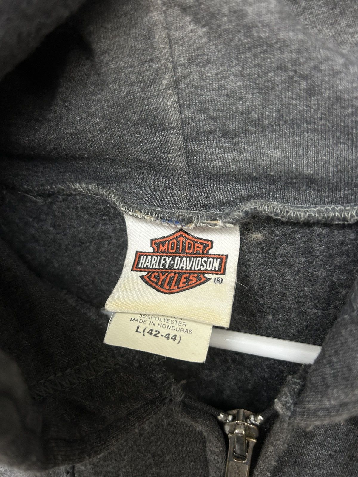 Harley Davidson 08 Harley Davidson Flame Sleeve Ride Hard Dark Grey Zip Up Size US L / EU 52-54 / 3 - 8 Thumbnail