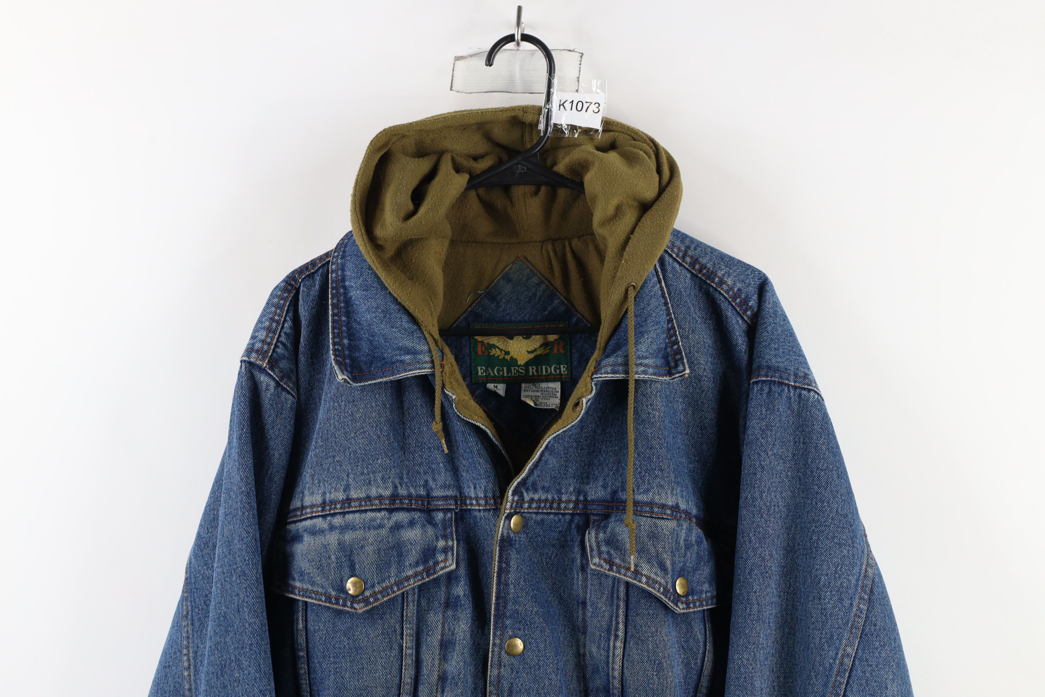 Vintage Vintage 90s Streetwear Hooded Denim Jean Trucker Jacket Size US M / EU 48-50 / 2 - 2 Thumbnail