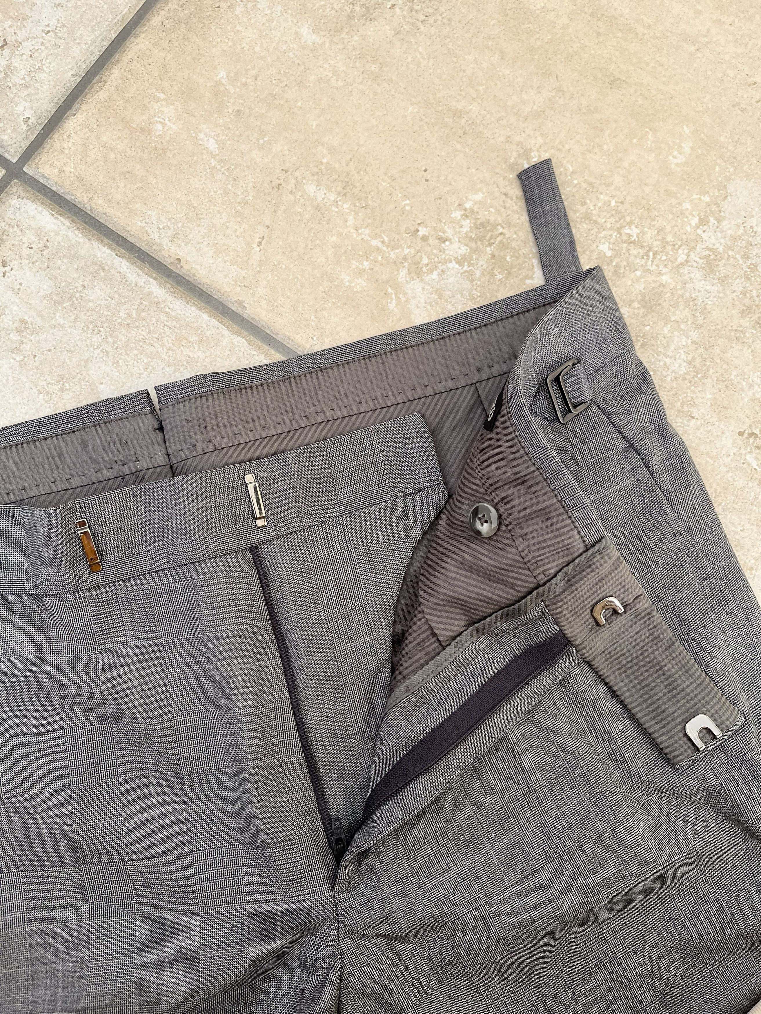Tom Ford Tom Ford Swiss-Made Wool Silk Tailored Pants Grey Size 48R - 3 Thumbnail
