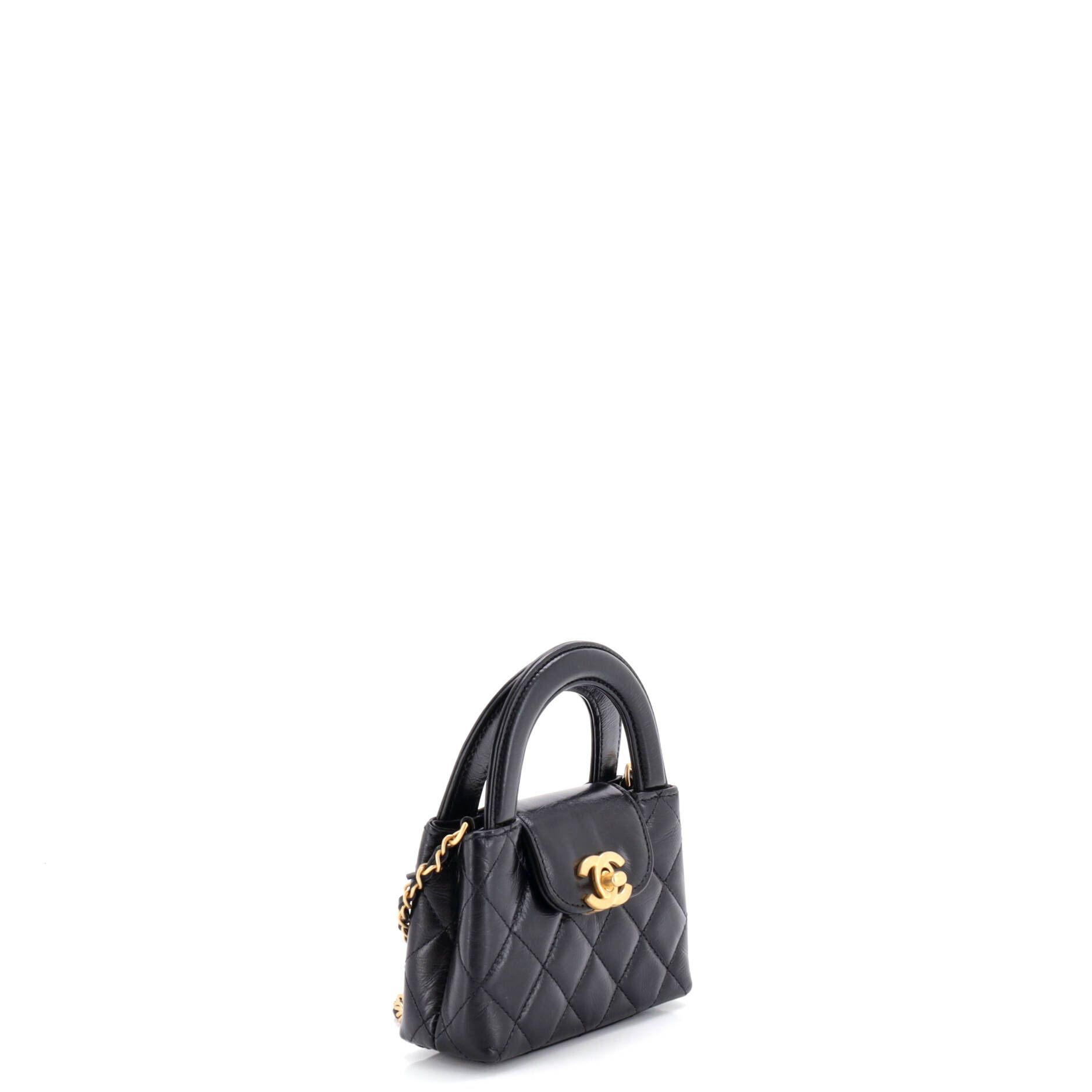 Chanel Kelly Top Handle Shopping Bag Quilted Shiny Aged Calfskin Na Size ONE SIZE - 1 Thumbnail