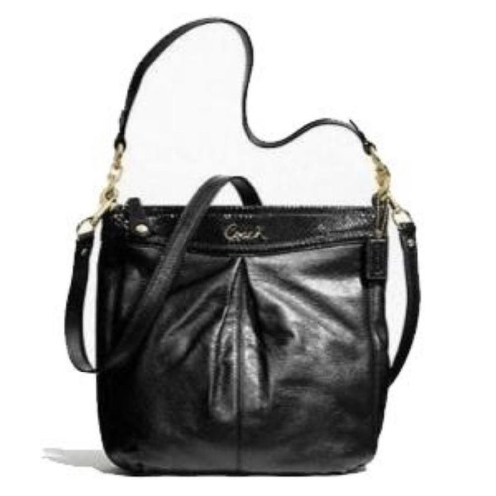 Coach COACH Ashley Hippie Crossbody Black Leather Snake Print Trim Size ONE SIZE - 1 Thumbnail