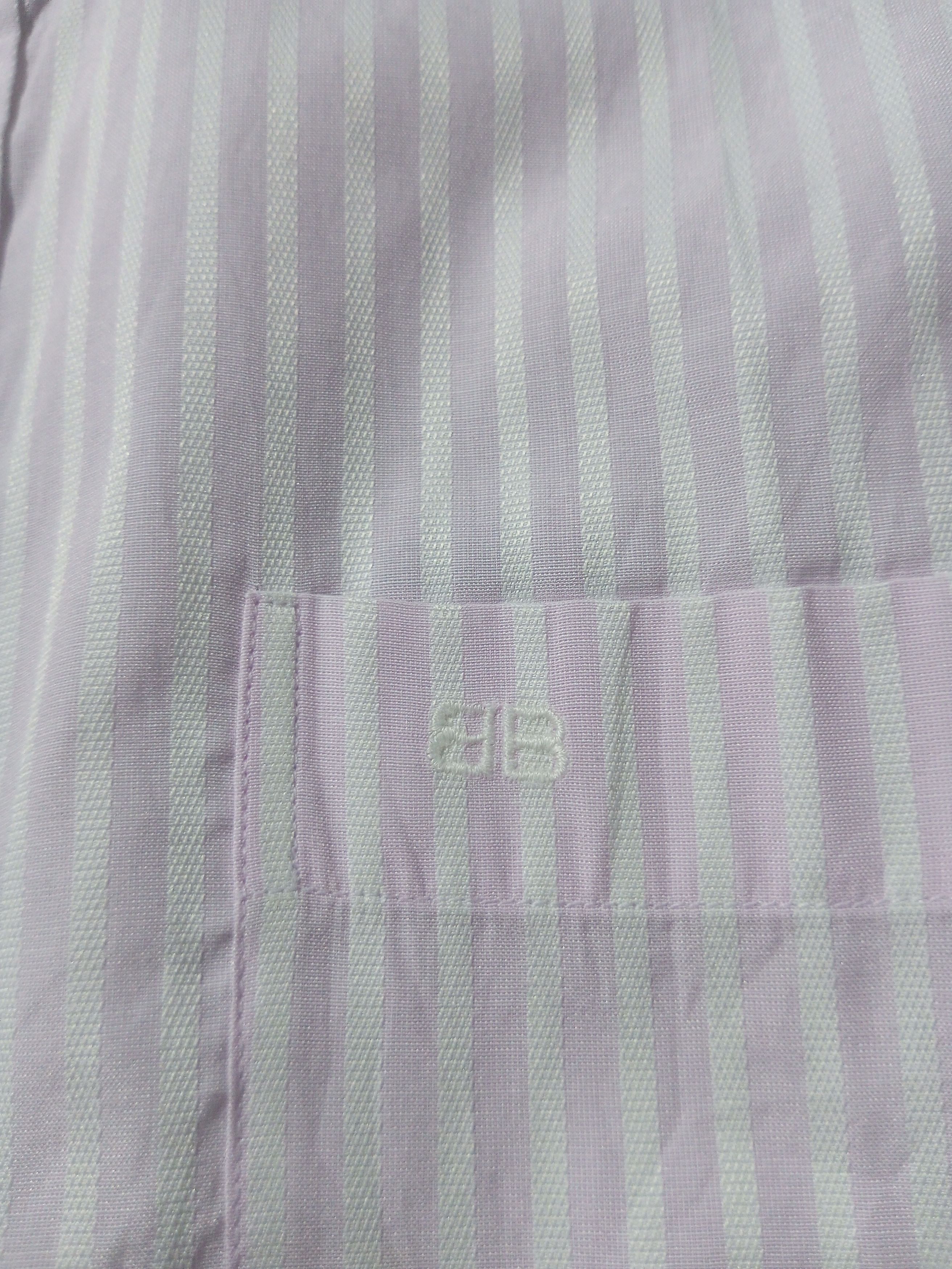 Balenciaga × Vintage Vintage Balenciaga BB pocket stripe baby pink button up Size US M / EU 48-50 / 2 - 7 Thumbnail