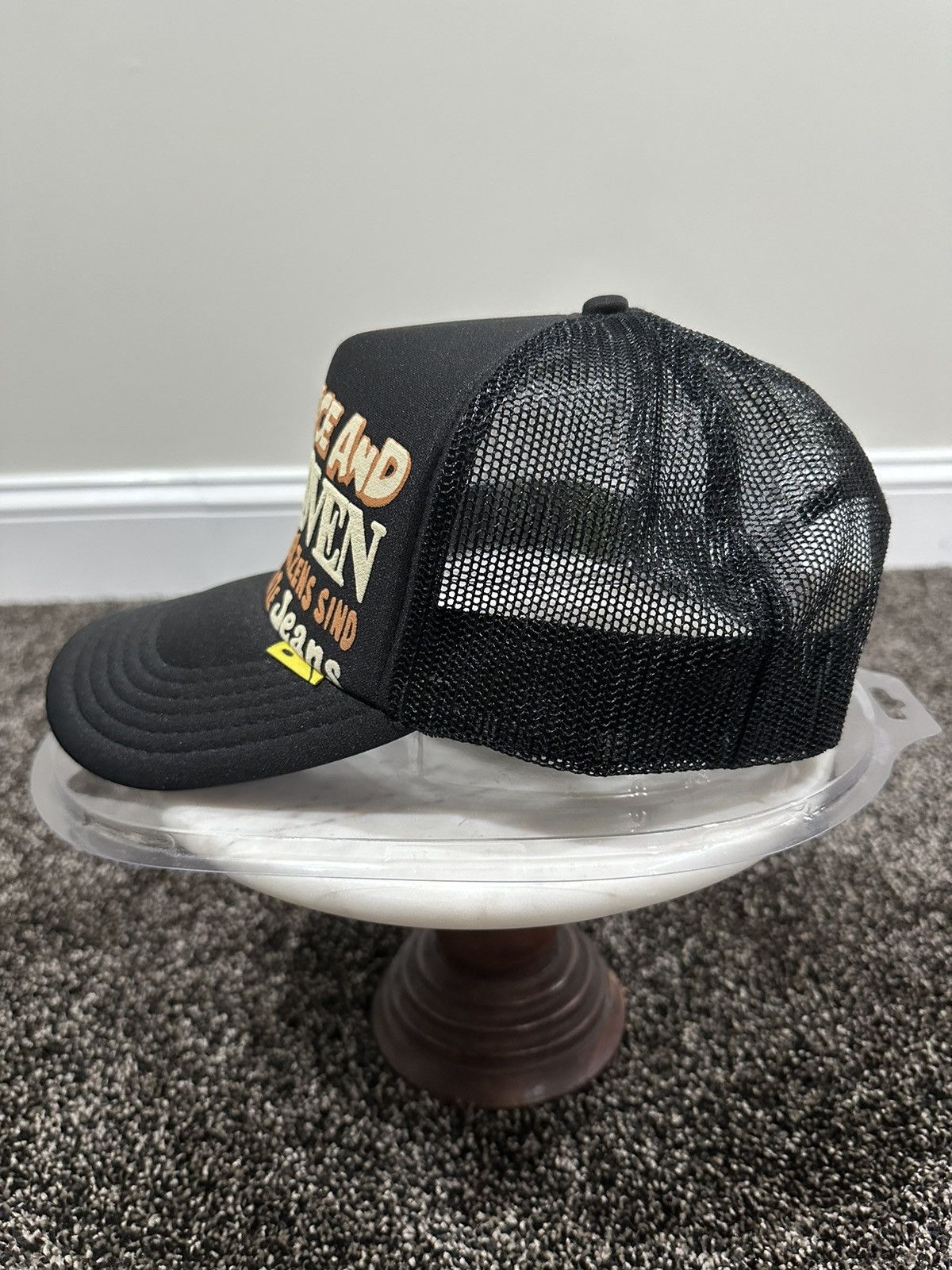 Kapital Kapital Kountry Love & Peace and Beethoven Trucker Black Hat Size ONE SIZE - 4 Thumbnail