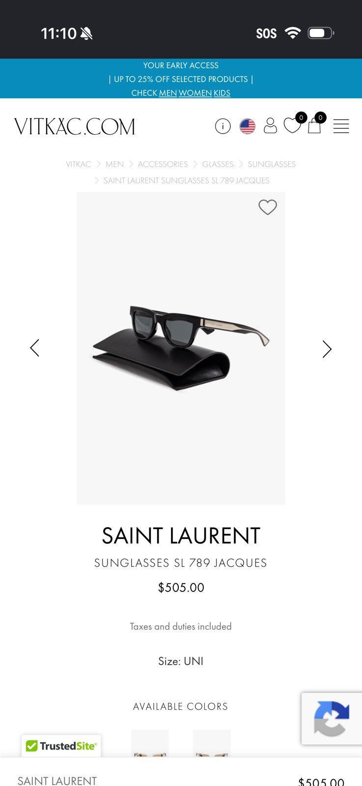 Yves Saint Laurent Yves Saint Laurent SL 789 JACQUES Size ONE SIZE - 3 Thumbnail