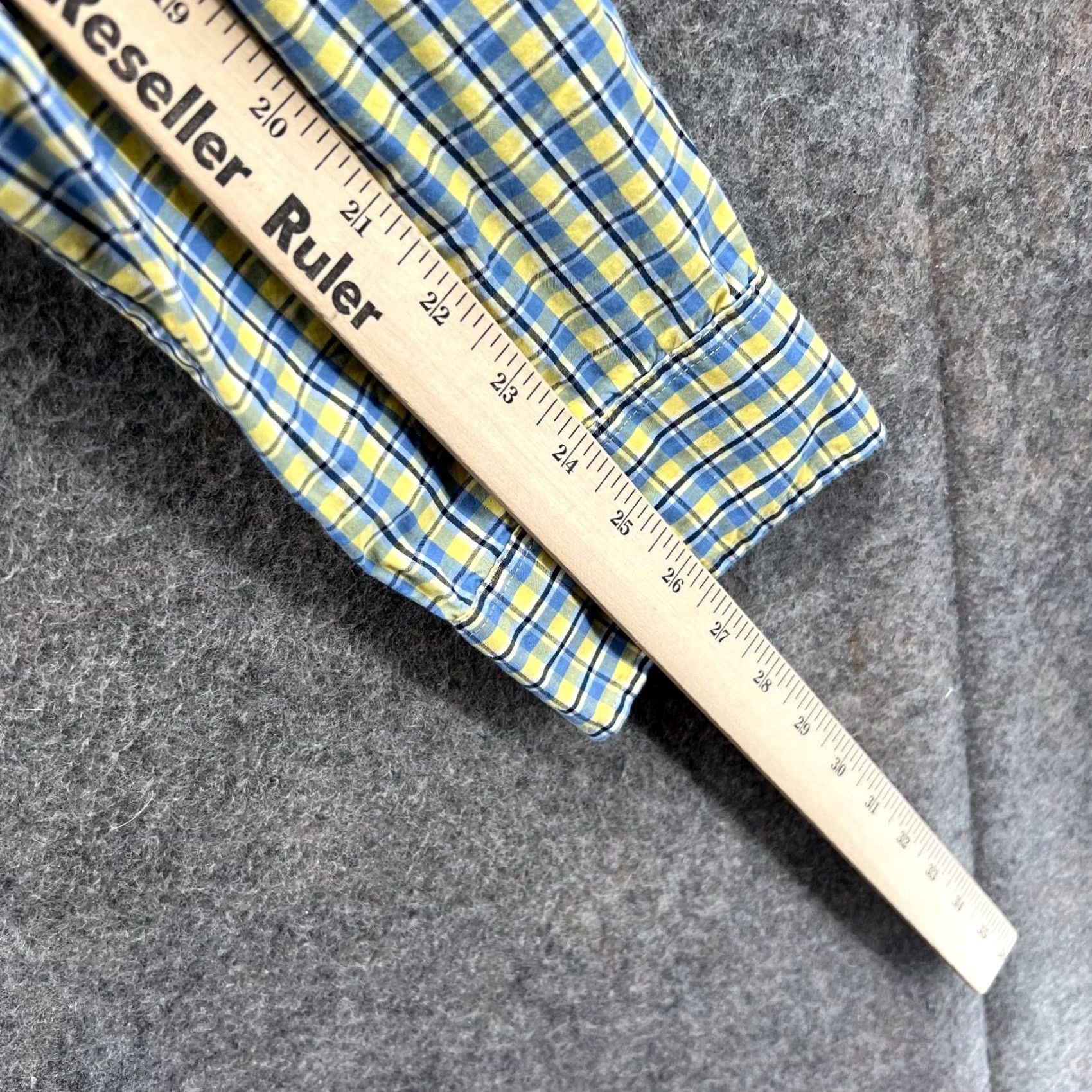 J.Crew J.CREW Shirt Men Large Cotton Green Yellow Button-Down Slim Plaid Casual Formal Workwear 44 in Chest Vintage No Size US L / EU 52-54 / 3 - 7 Thumbnail