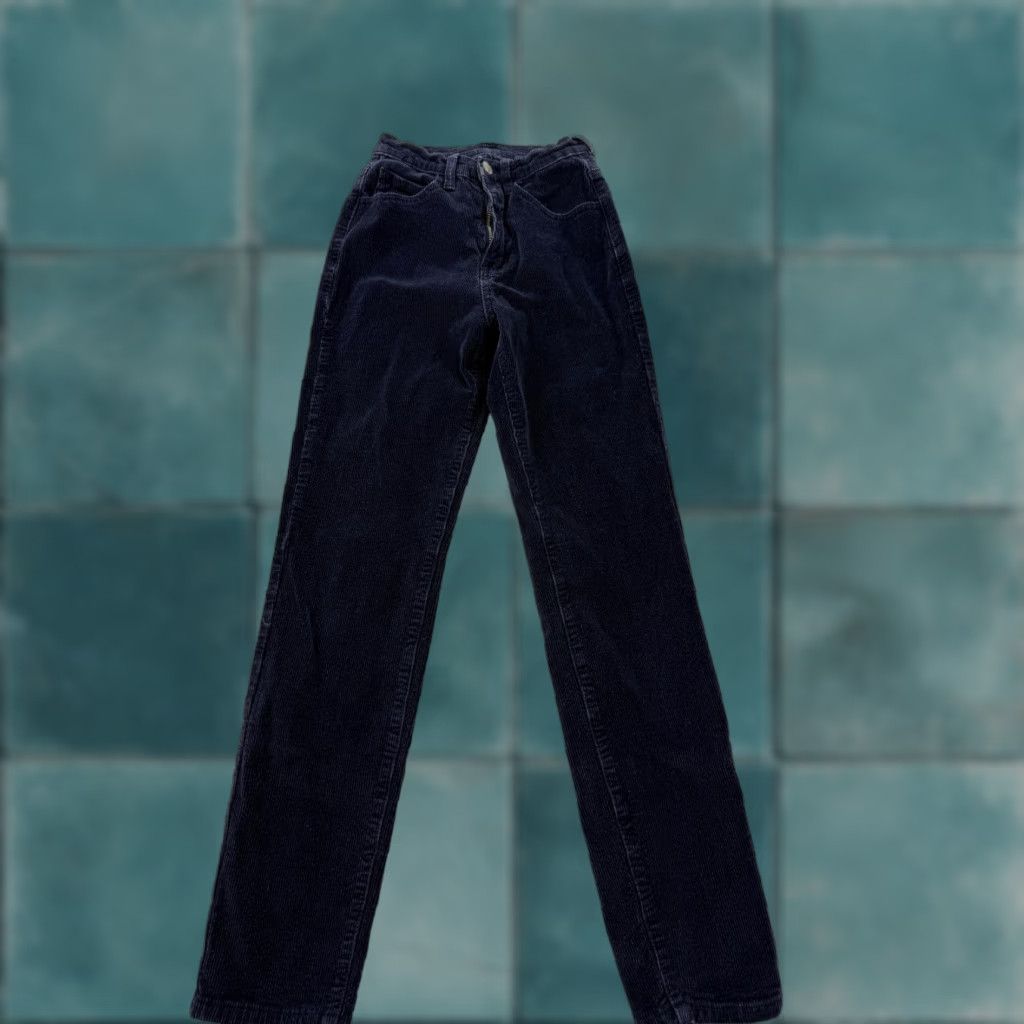 Vintage John Galt Pants Womens XXS Blue Corduroy Straight Leg Stretch Pockets Casual Size 24" / US 00 / IT 34 - 1 Thumbnail