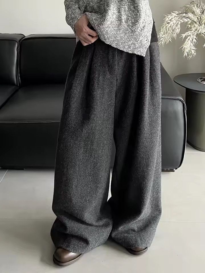 Other Casual Elegant Baggy Loose Textured High Waist Pants Size 26" / US 2 / IT 38 - 1 Thumbnail