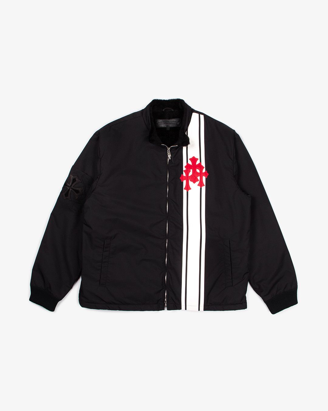 Chrome Hearts CHROME HEARTS RED CROSS PATCH RACING JACKET | Grailed