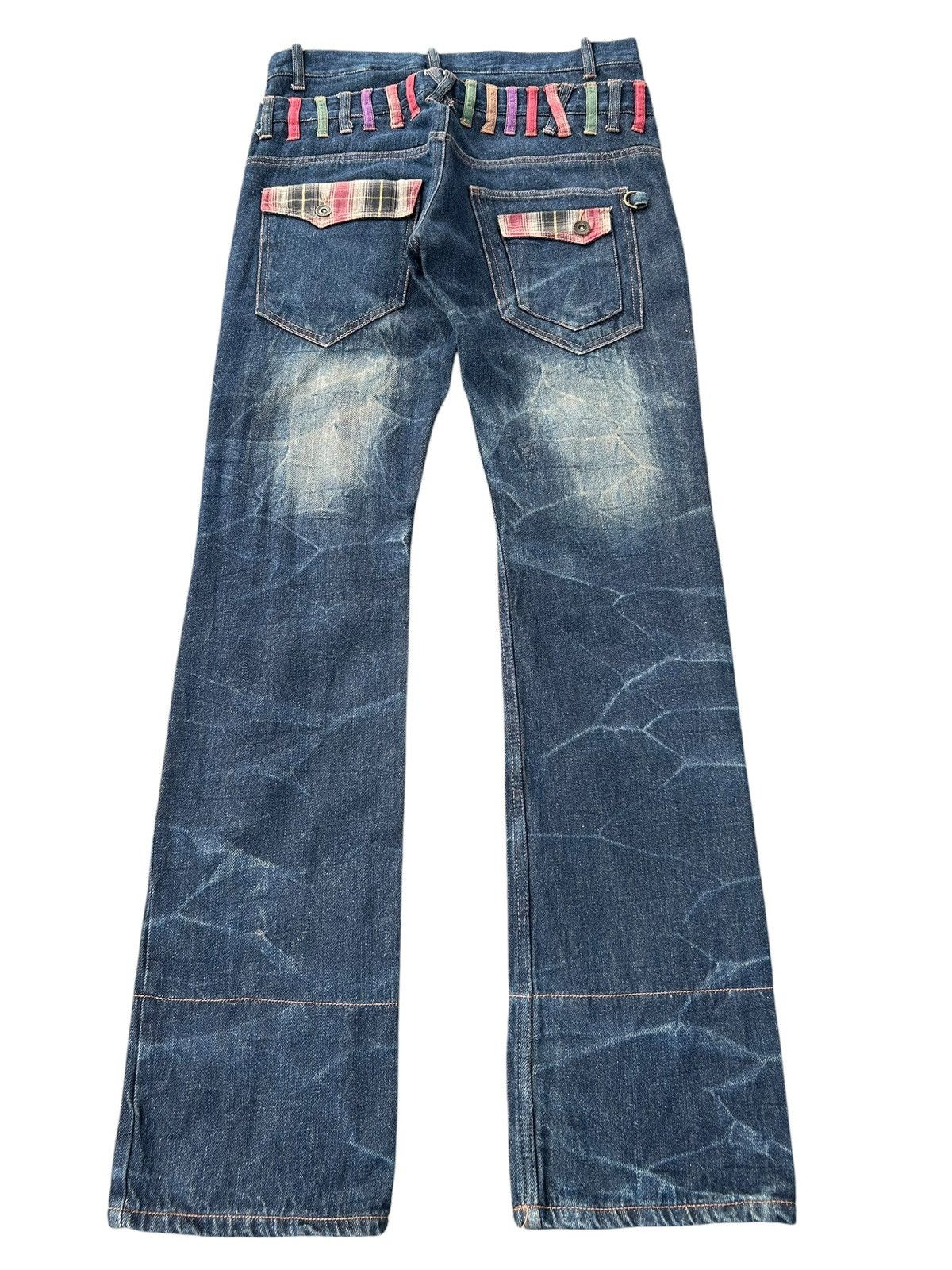 Kapital Flare Double Waist Punk Bondage Japanese Style Denim Jeans Size US 32 / EU 48 - 5 Thumbnail