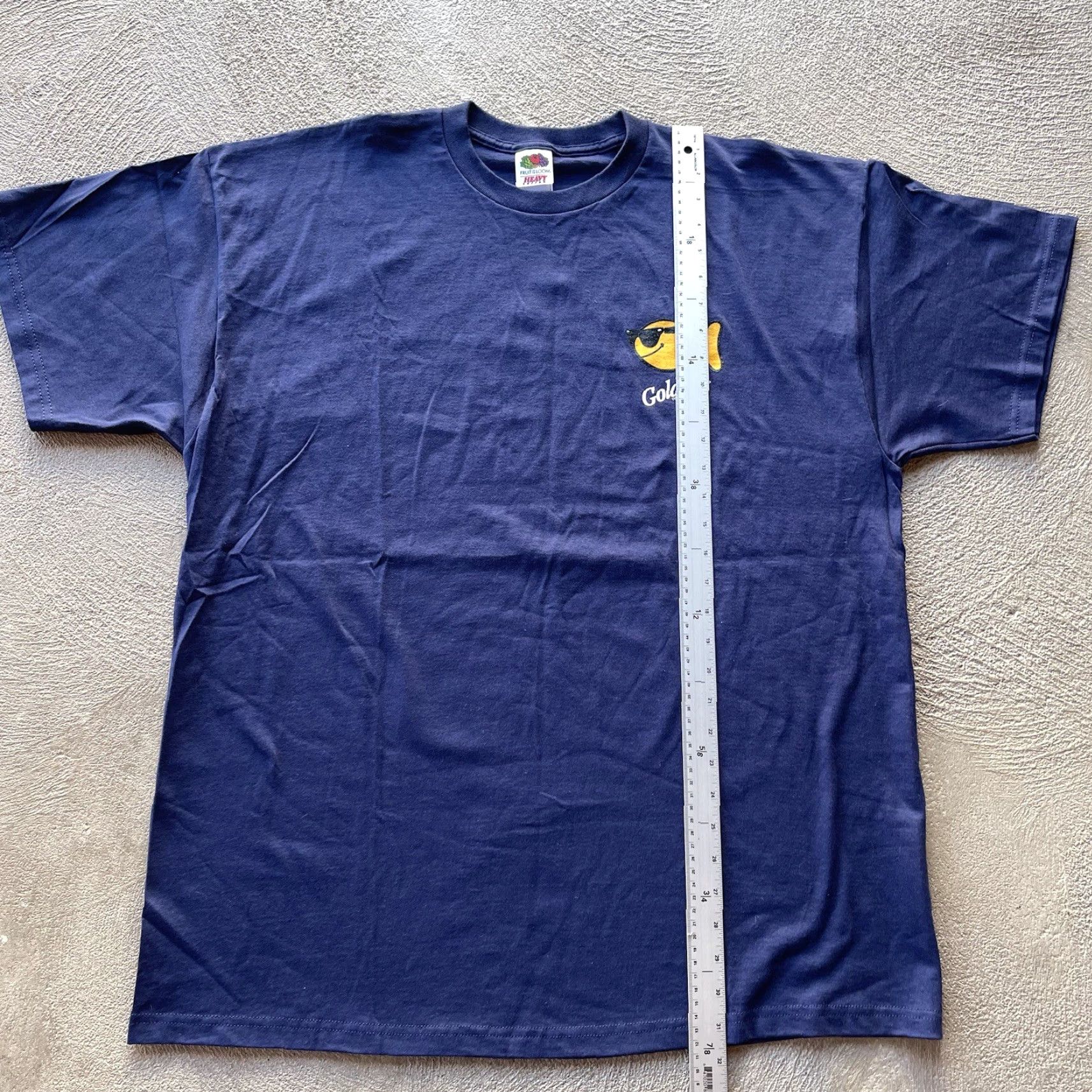 Fruit Of The Loom VINTAGE Fruit of the Loom Goldfish T-Shirt Mens 2XL Blue Solid 90s Snack Size US XXL / EU 58 / 5 - 7 Thumbnail