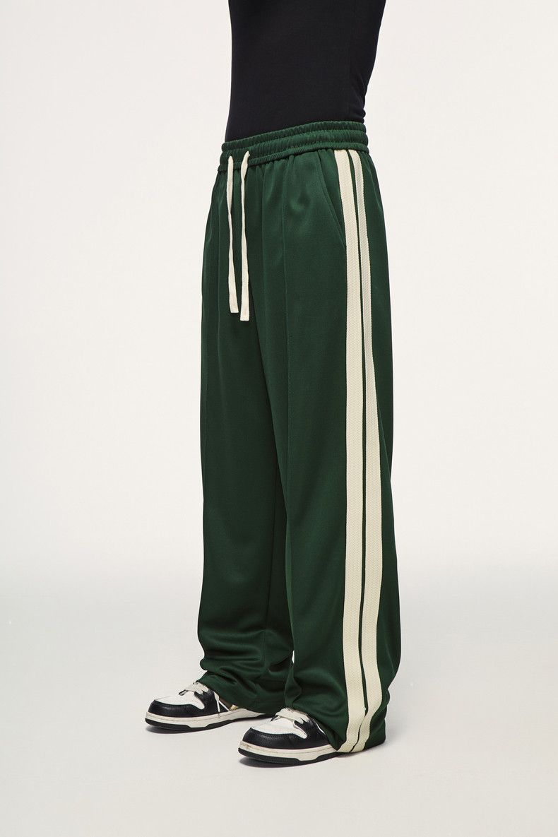 Vintage Green Striped Track Pants