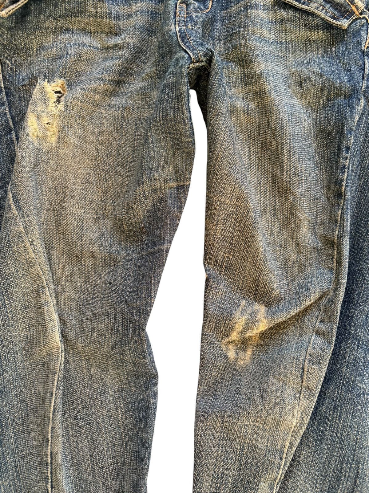 Japanese Brand × Le Grande Bleu (L.G.B.) Vintage Japanese Rusty Mud Wash Spiral Leg Distressed Jeans Size US 32 / EU 48 - 5 Thumbnail