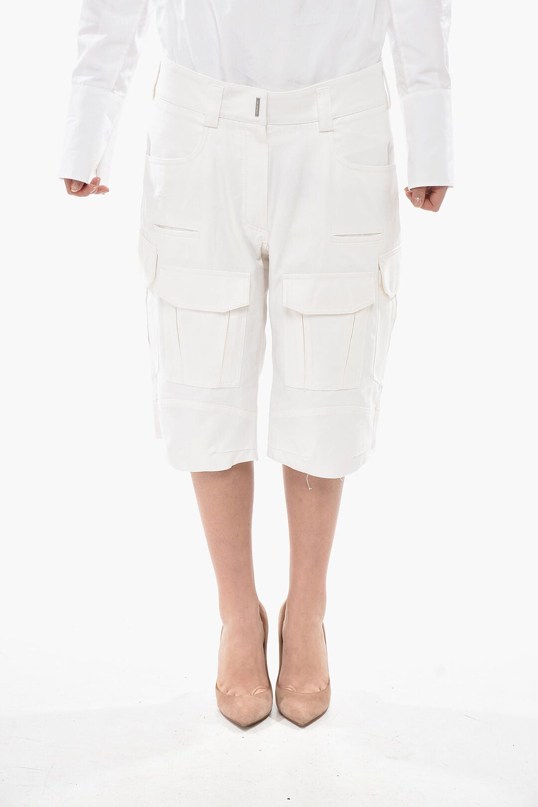 Givenchy Cotton Cargo Shorts With Belt Loops Size 30" / US 8 / IT 44 - 1 Thumbnail