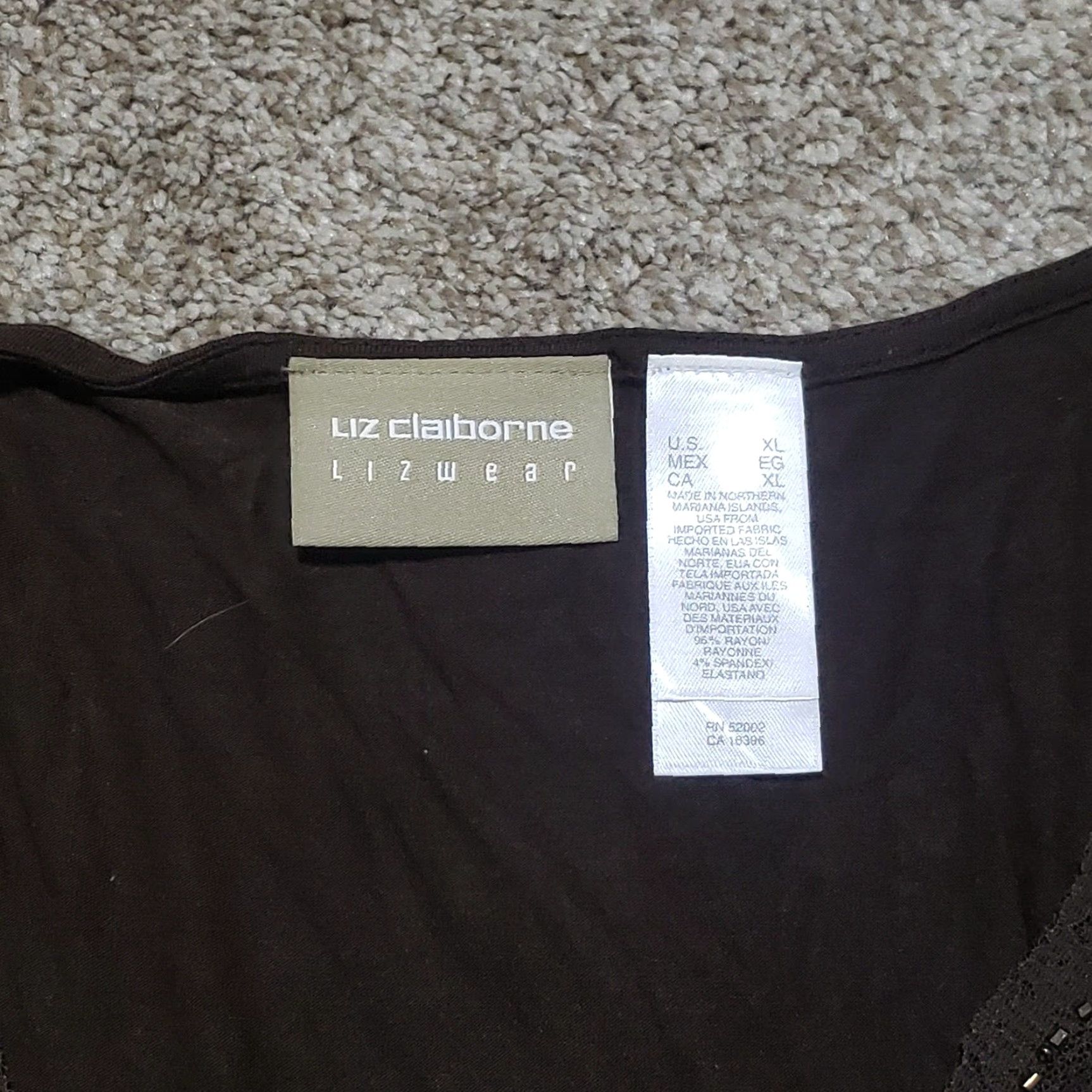 Liz Claiborne Liz Claiborne Shirt Adult Women XL Brown Solid Classic Crew Neck Lightweight Breathable 90s? Size XL / US 12-14 / IT 48-50 - 3 Thumbnail
