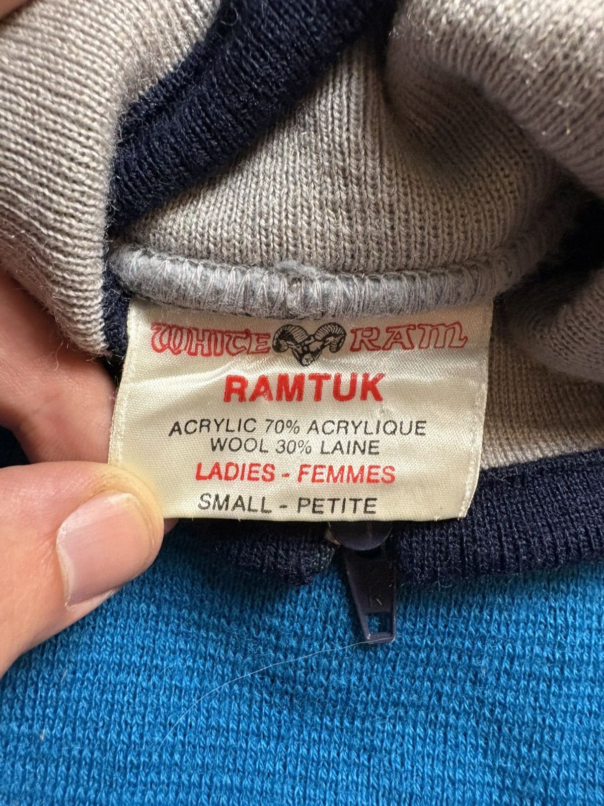 Vintage Vintage White Ram 1/4 Zip-up Pullover Sweater Small Size S / US 4 / IT 40 - 3 Thumbnail