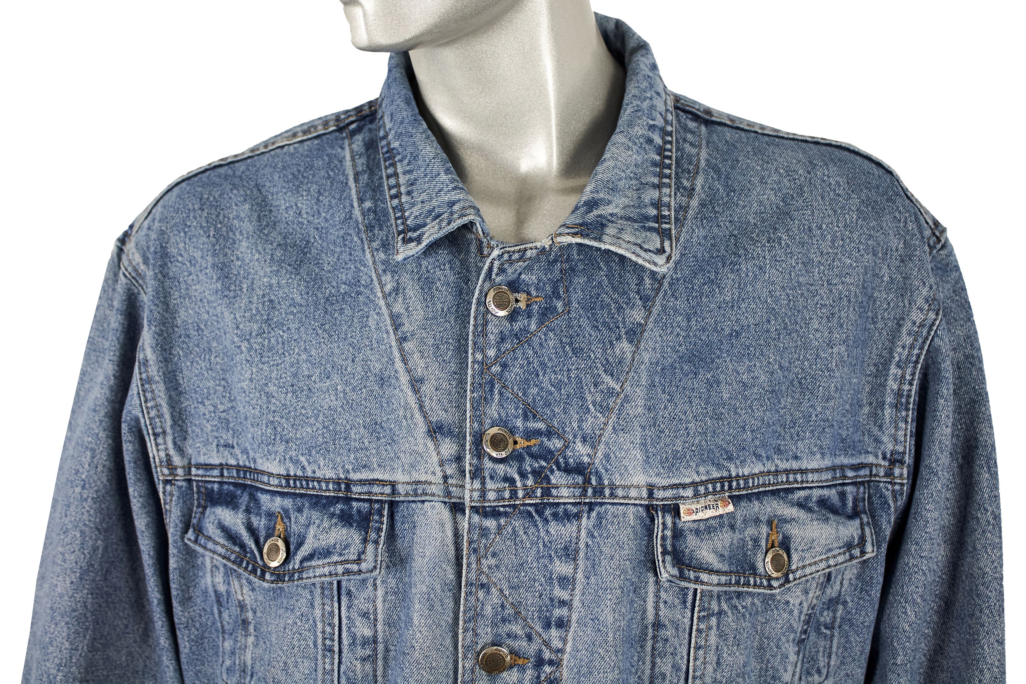 Vintage Rare vintage men's blue trucker denim jacket Pioneer Size US L / EU 52-54 / 3 - 6 Thumbnail