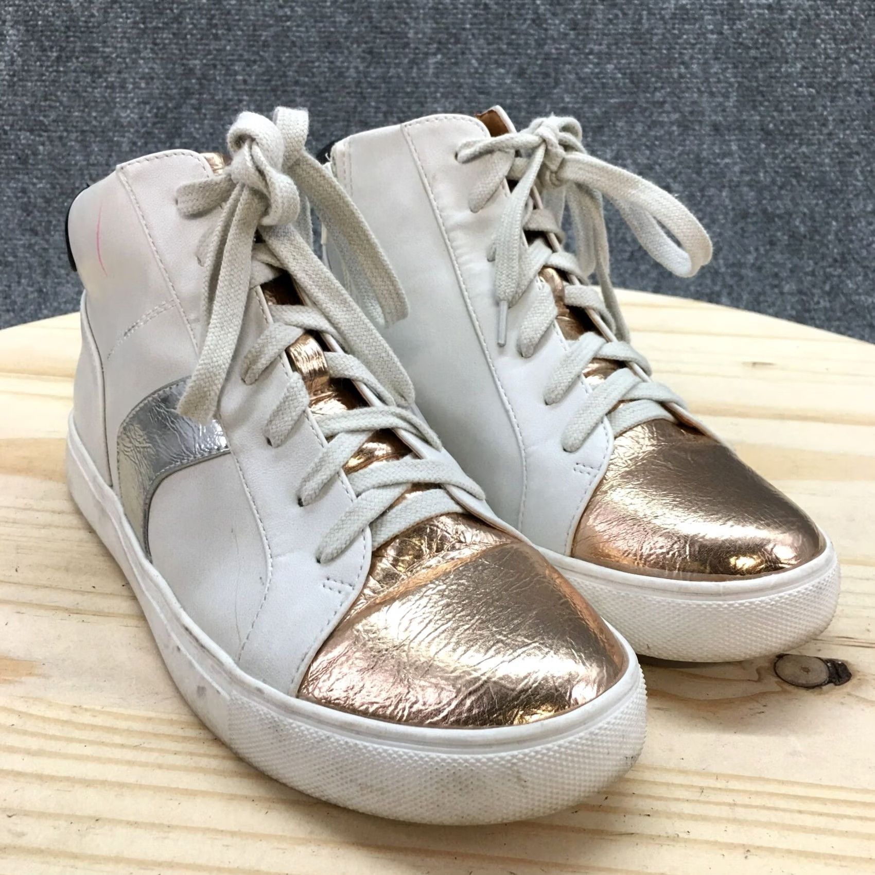 Dolce Vita Dolce Vita Shoes Womens 8 Alvira Wedge Sneakers White Faux Leather High Top Shoes Women's Casual Sneaker Modern Classic Mens Womens Girls? Size M / US 6-8 / IT 42-44 - 3 Thumbnail