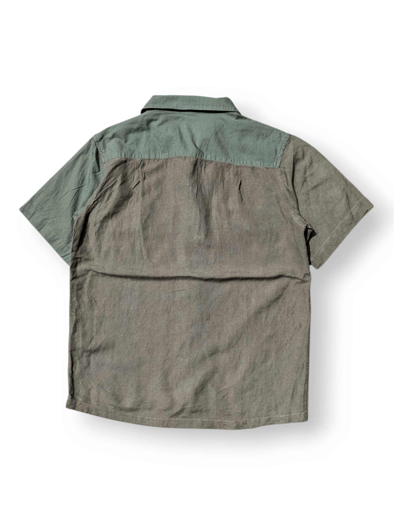 Denime Olive Green Multi Fabric Shirt Size US M / EU 48-50 / 2 - 2 Thumbnail