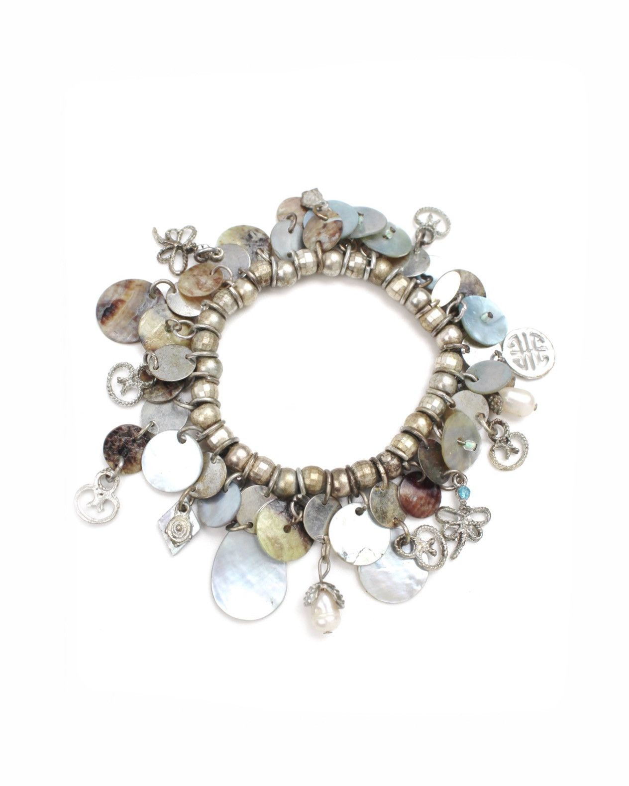 Japanese Brand 2000S JAPANESE MADE SHELL CHARM STACKED BRACELET Size ONE SIZE - 1 Thumbnail