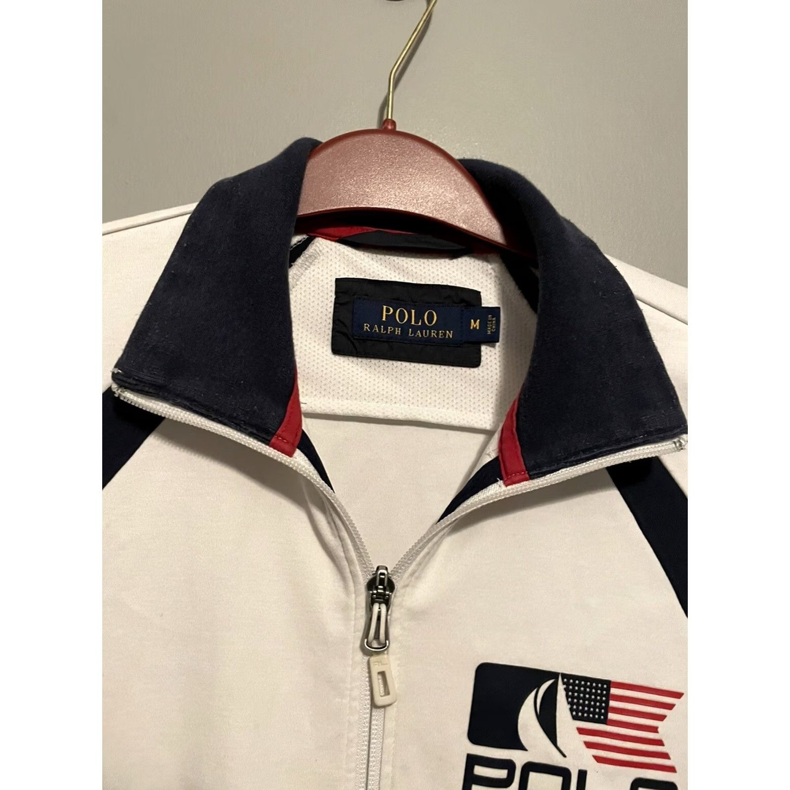 Polo Ralph Lauren Polo Ralph Lauren Sailing USA Jacket Mens M White Zip Full Sweatshirt Size US M / EU 48-50 / 2 - 3 Thumbnail
