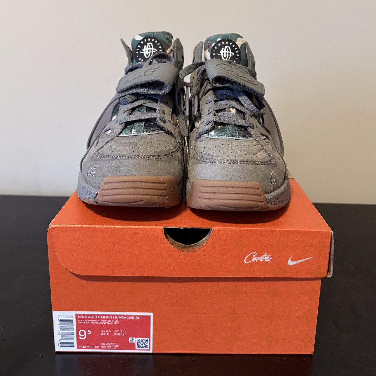 Corteiz × Nike Nike x Corteiz Air Trainer Huarache “Gully Grey” Sz 9.5 Size US 9.5 / EU 42-43 - 8 Thumbnail