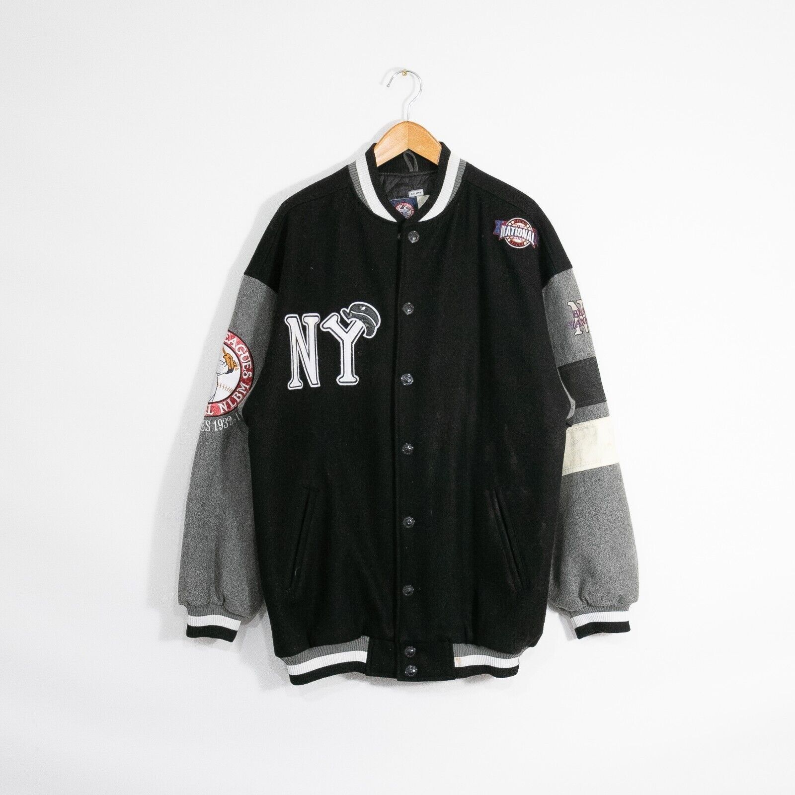 Vintage Vintage Negro League Black Yankees Wool Bomber Jacket XL Size US XL / EU 56 / 4 - 1 Thumbnail